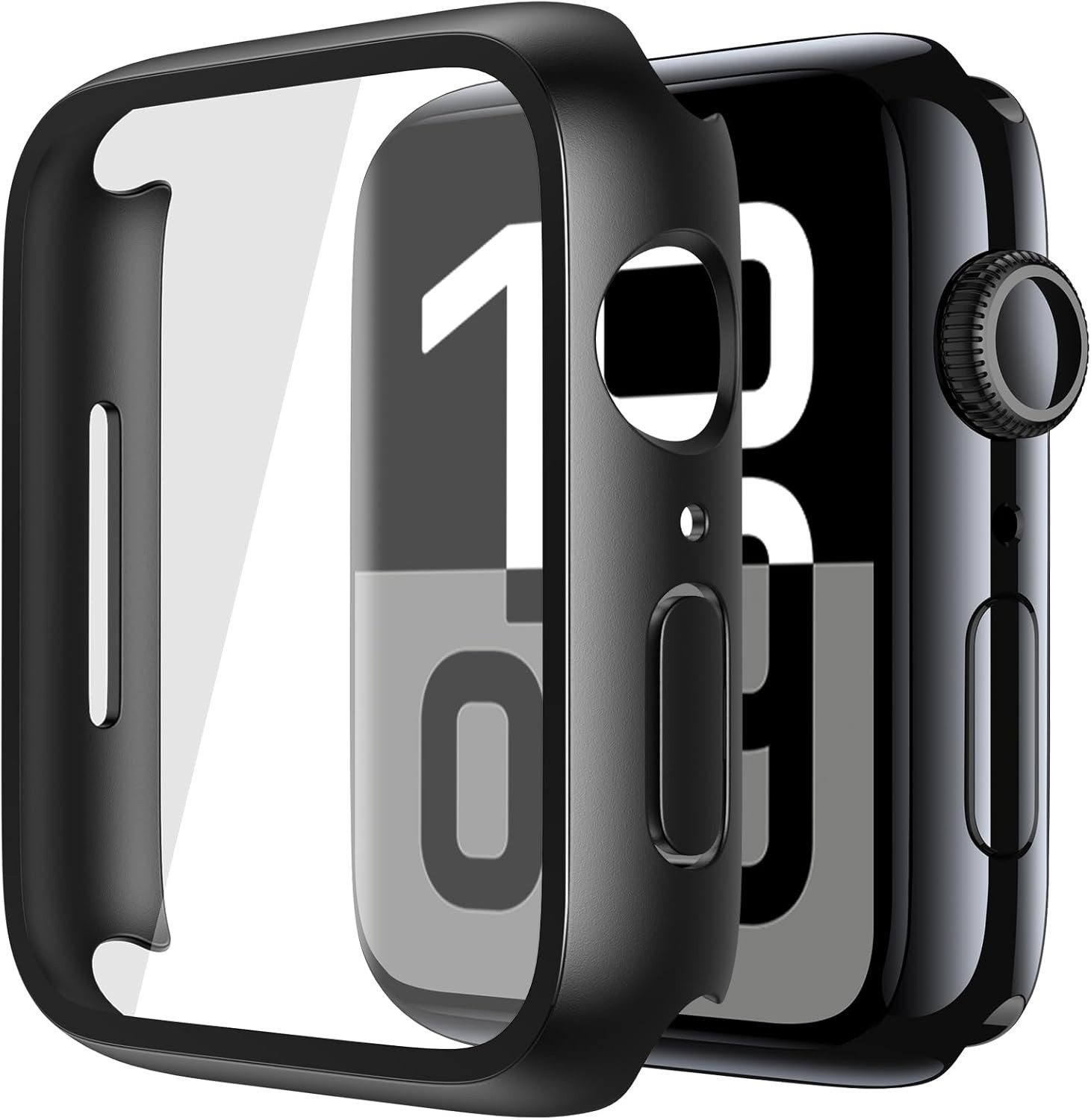 MSM Smartwatch-Hülle Hülle für Apple Watch Series 10 Case 42mm 46mm Display Schutzglas 9H