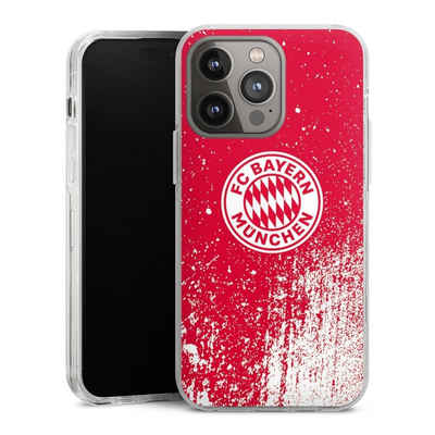 DeinDesign Handyhülle FC Bayern München Offizielles Lizenzprodukt FCB Splatter Rot - FCB, Apple iPhone 14 Pro Max Hülle Bumper Case Handy Schutzhülle