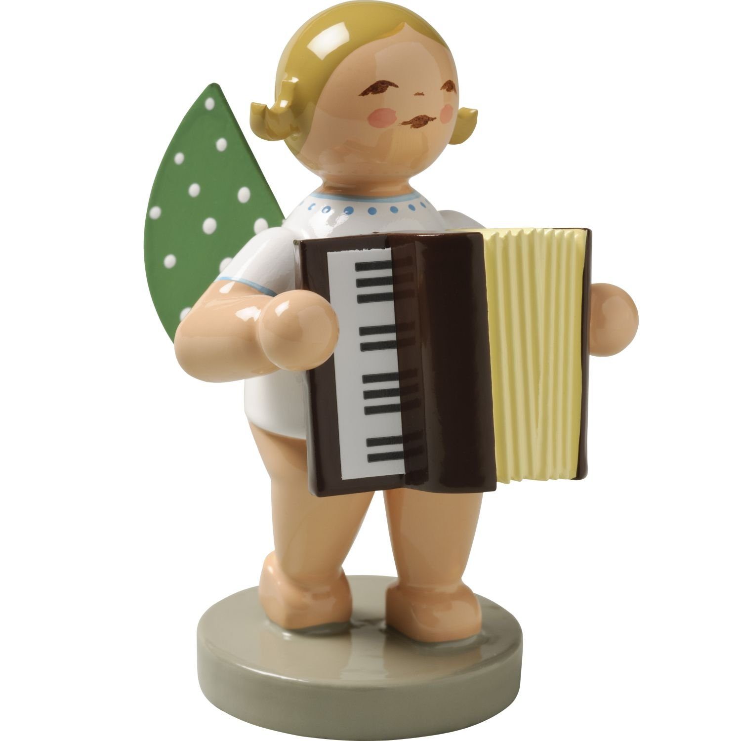 Wendt & Kühn Weihnachtsfigur Engel mit Akkordeon 650/48, Haarfarbe zufällig blond oder braunhaarig