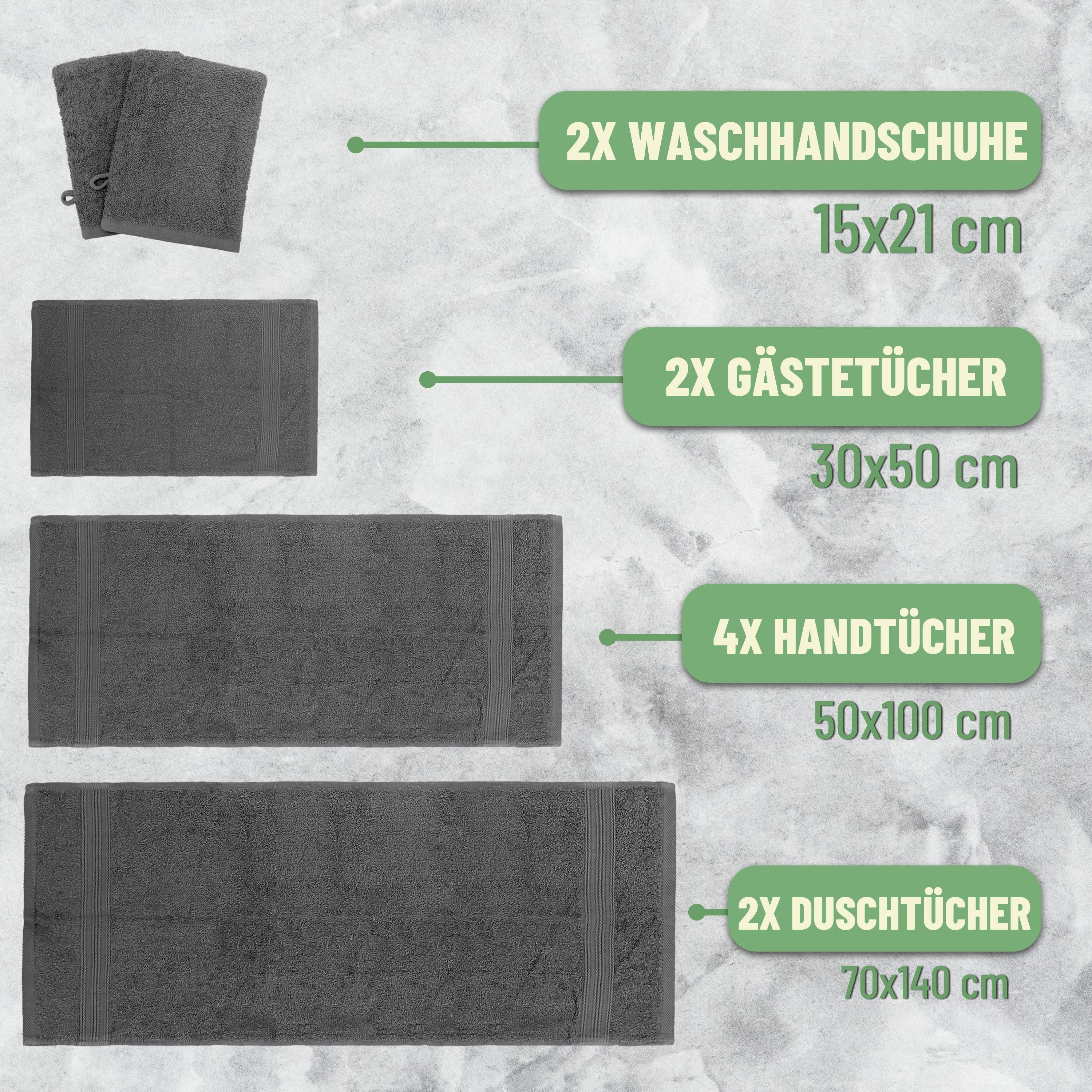 NatureMark Handtuch Set 10 tlg. Frottier Handtuch-Set, 100% Baumwolle (10-S günstig online kaufen