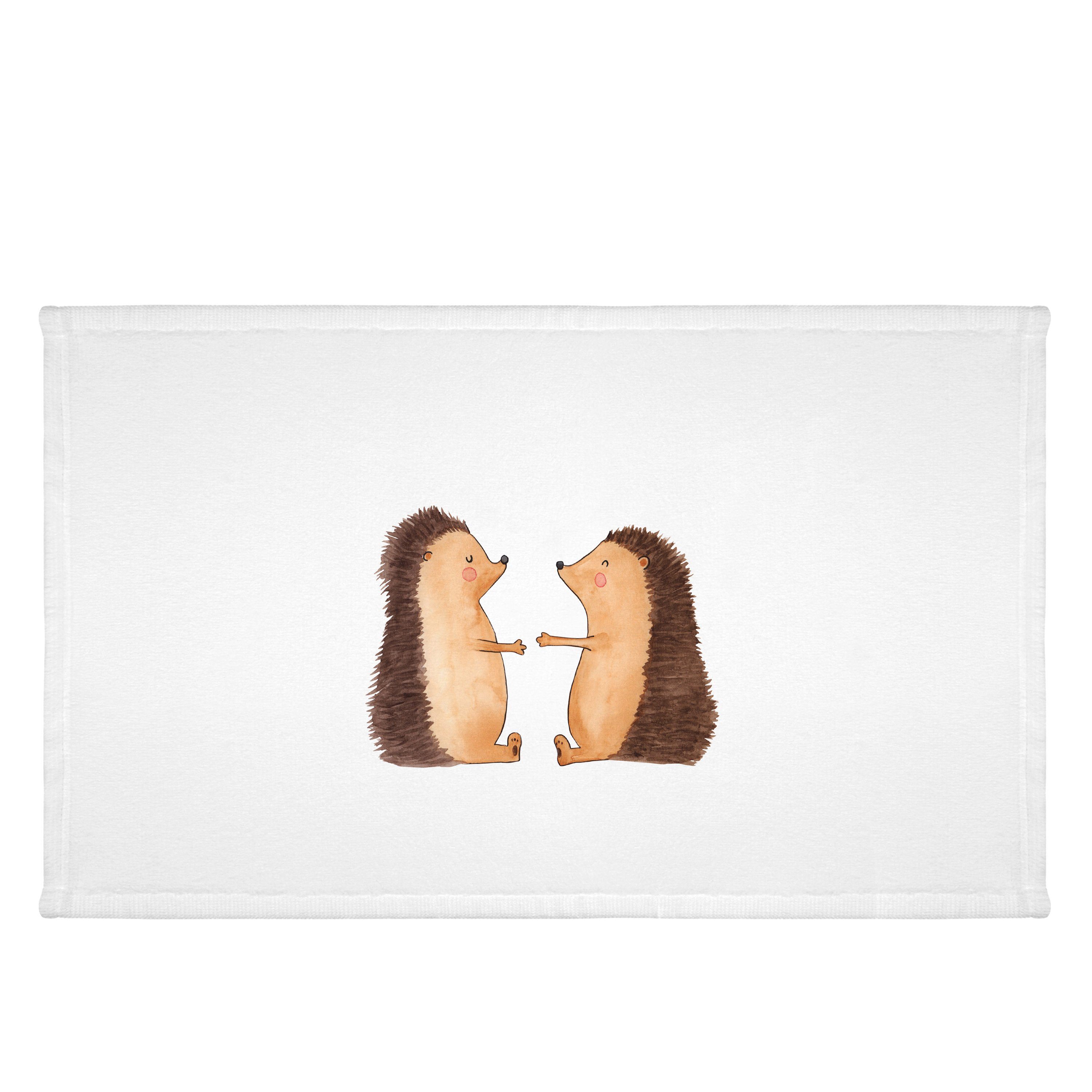 Mr. & Mrs. Panda Handtuch Igel Liebe - Weiß - Geschenk, Verheiratet, Ehemann, Handtücher, Kinde, (1-St)