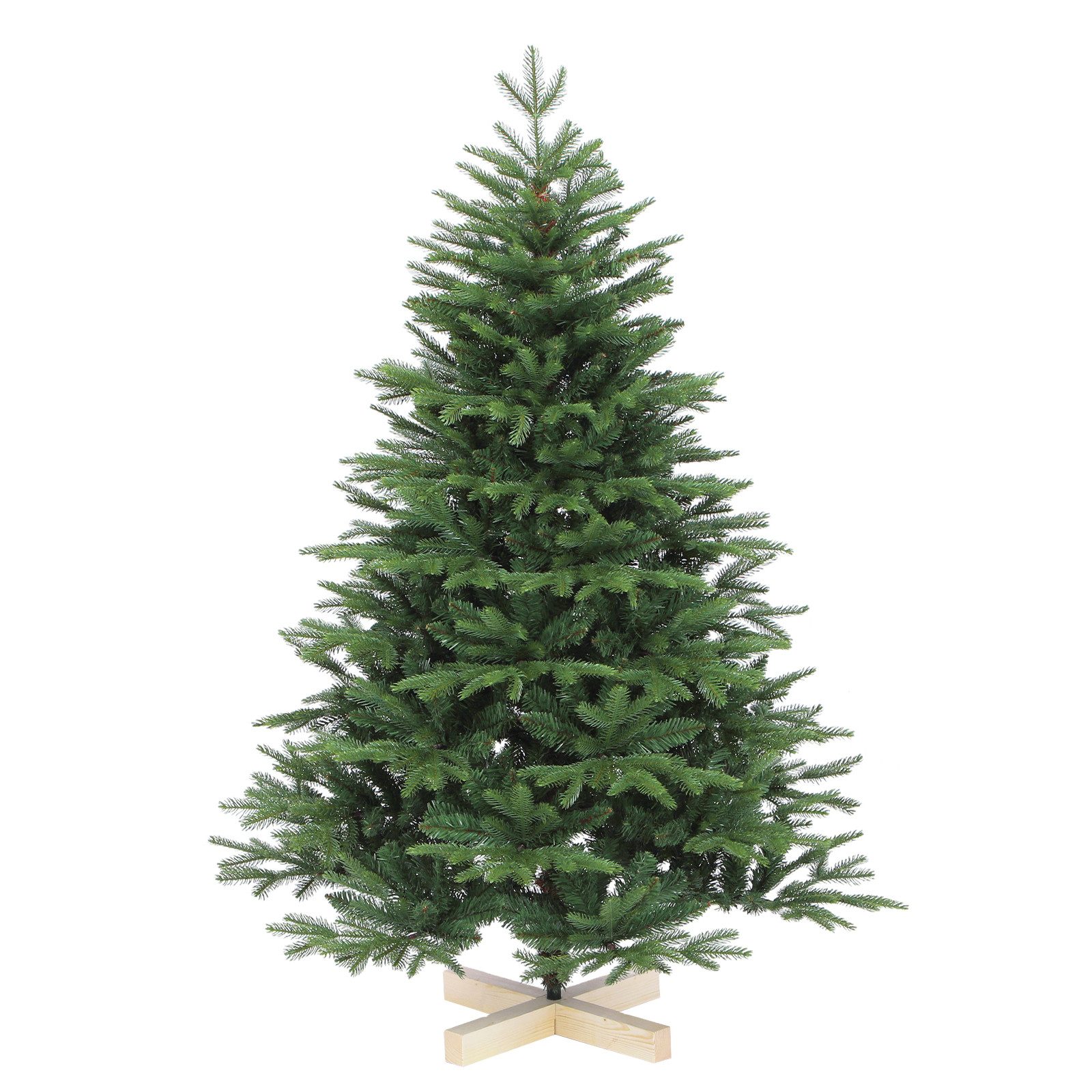 Salcar Künstlicher Weihnachtsbaum Weihnachtsbaum Künstlich Tannenbaum Christbaum mit Holzständer PE PVC, Nordmanntanne, 120 cm mit 725 PE-Zweigen und 203 PVC-Zweigen