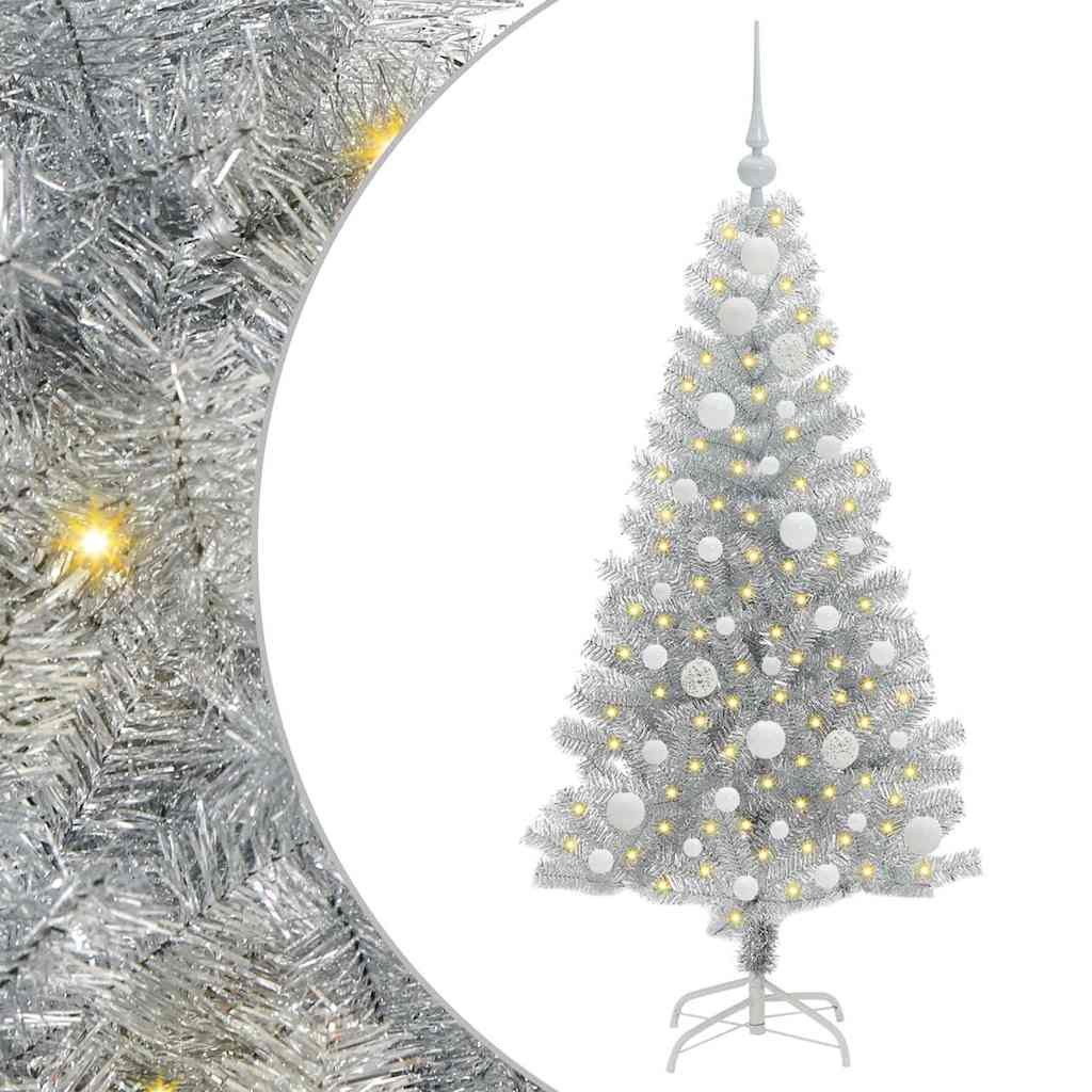 vidaXL Künstlicher Weihnachtsbaum Weihnachtsbaum Silber 120 cm PET