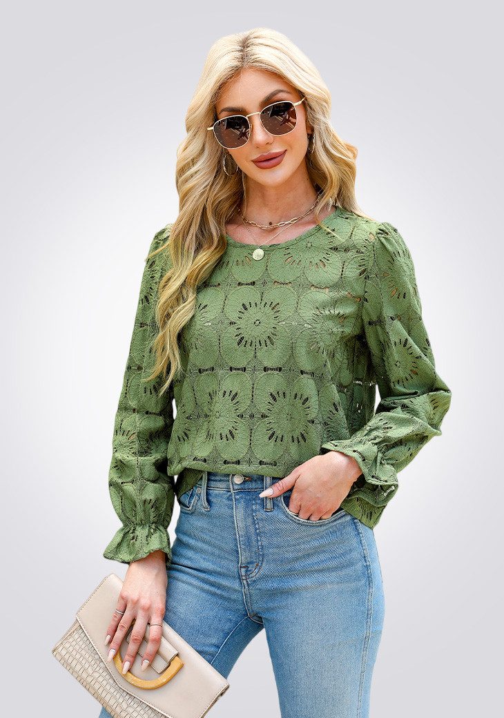 Cupshe Blusentop Romantisches Strick Top aus Spitze