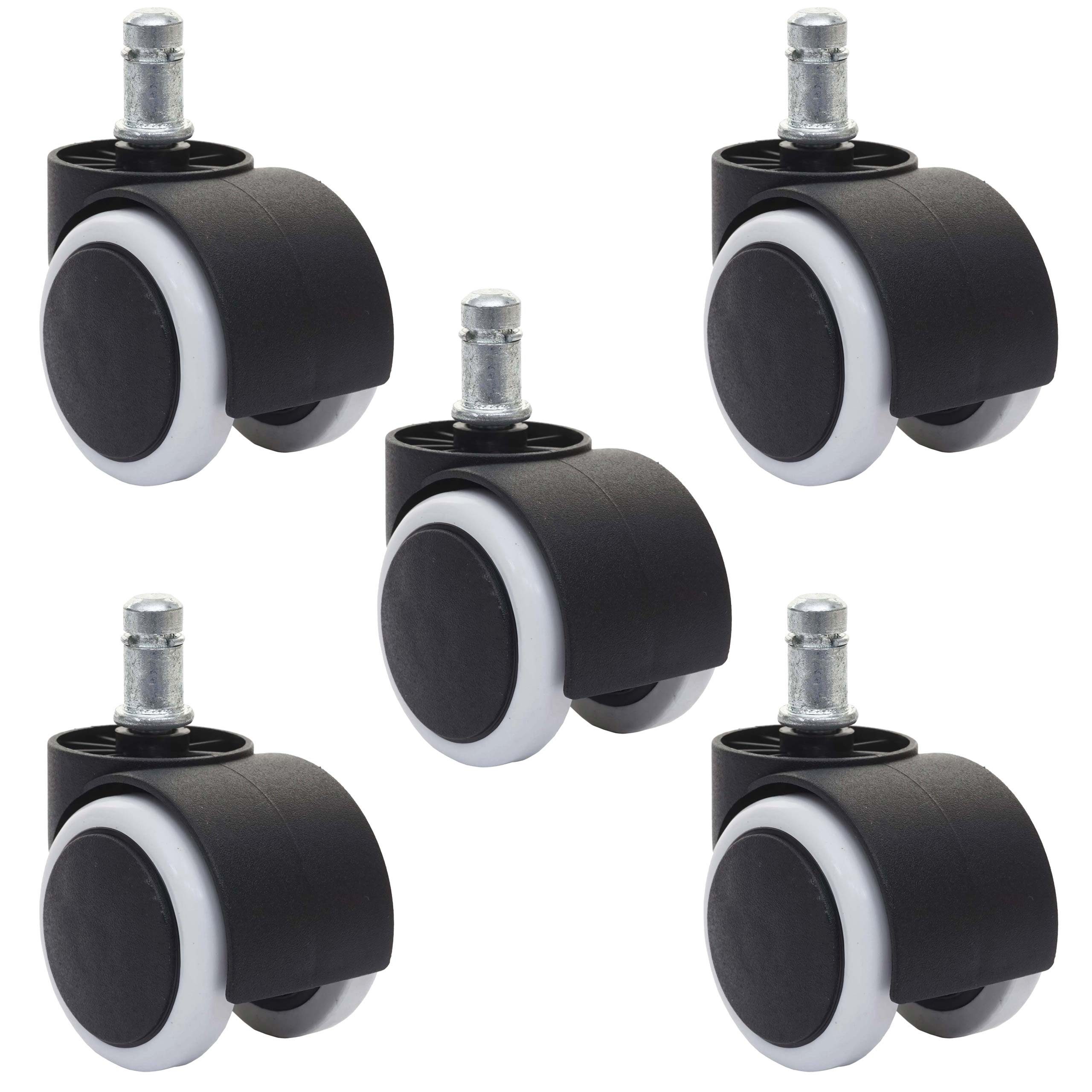 MCW Stuhlrolle Hartbodenrollen-5, (Set, 5-St., 5er), Schützt Ihren Hartboden, gute Leichtlaufeigenschaften, Doppelrollen