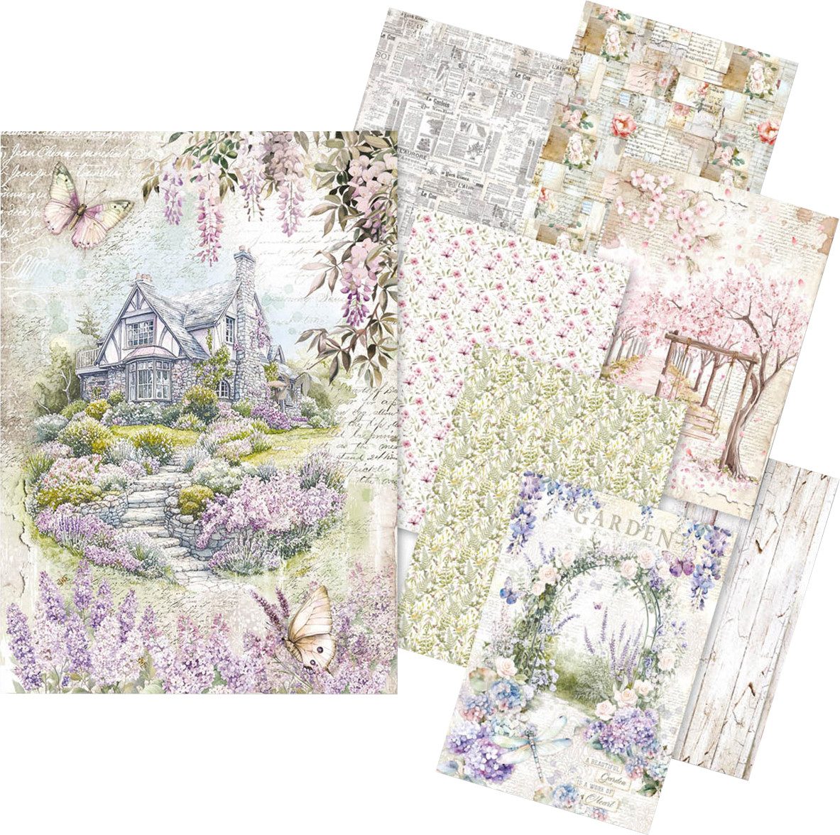 Ciao Bella Seidenpapier Secret Garden, DIN A5, 8er-Set