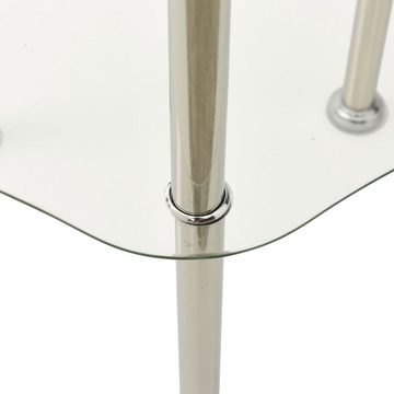 vidaXL Beistelltisch Beistelltisch mit 2 Ablagen Transparent 38x38x50 cm Hartglas (1-St)