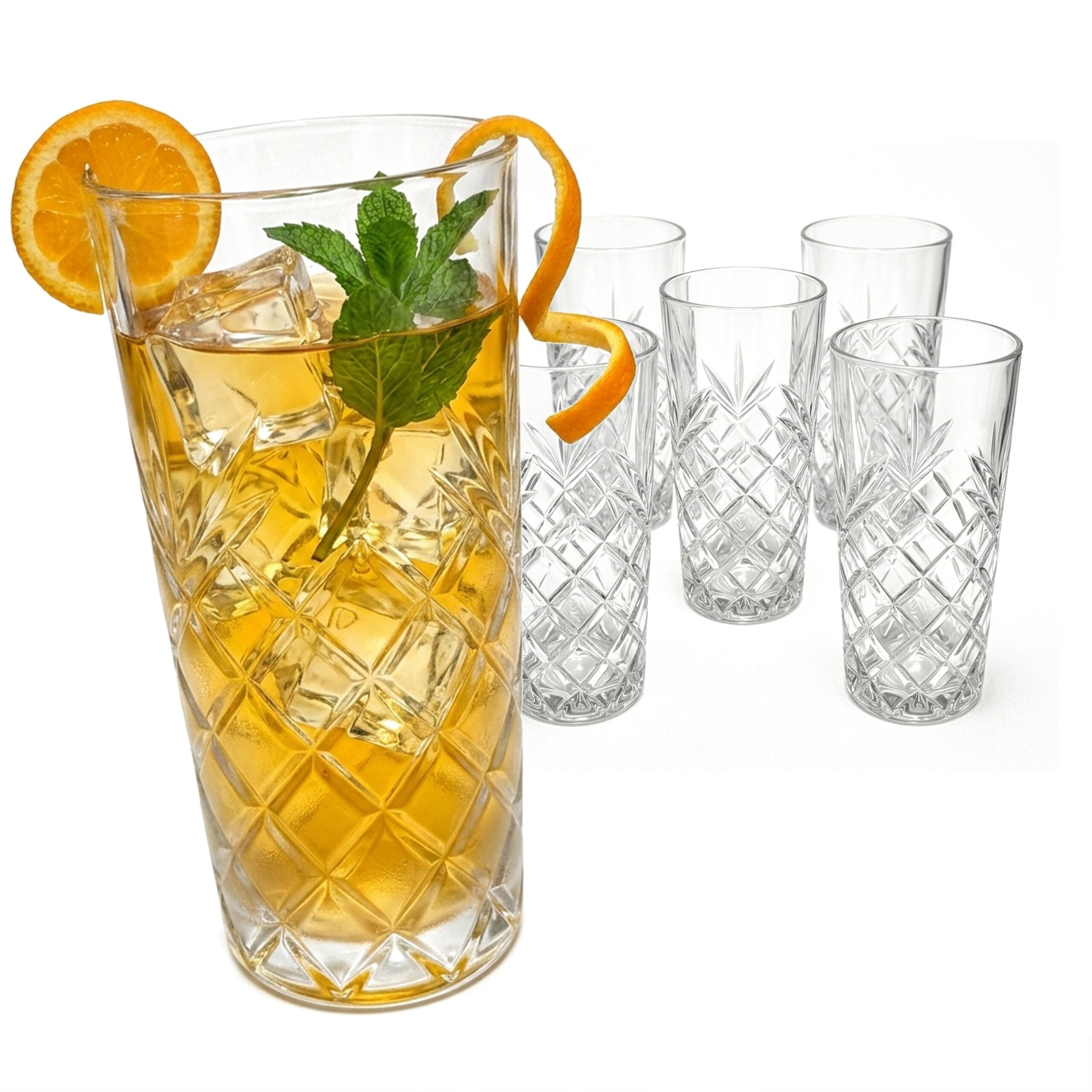relaxdays Longdrinkglas Longdrinkgläser 6er Set, 6-tlg., Glas