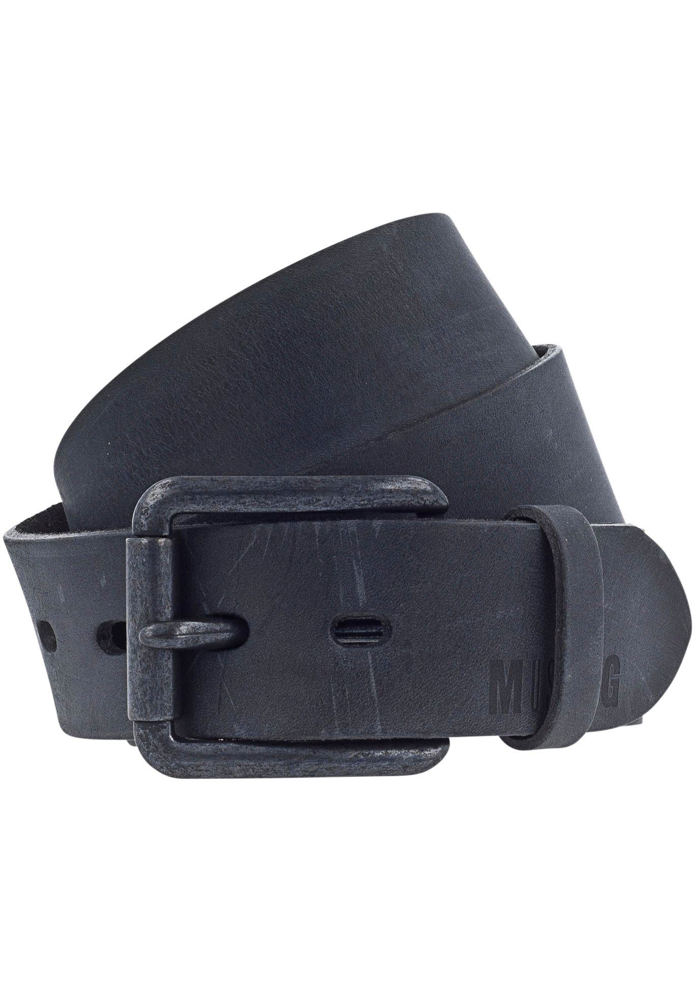 MUSTANG Ledergürtel Logo-Blindprägung auf der Spitze black