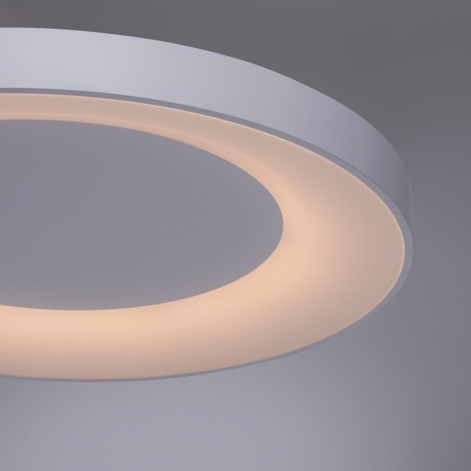 JUST LIGHT LED Deckenleuchte ANIKA, 1-flammig, Ø 70 cm, Grau, Weiß, Kunststoff, Anpassung der Farbtemperatur, Dimmfunktion, Memoryfunktion, LED fest integriert, Neutralweiß, Warmweiß, LED Deckenlampe