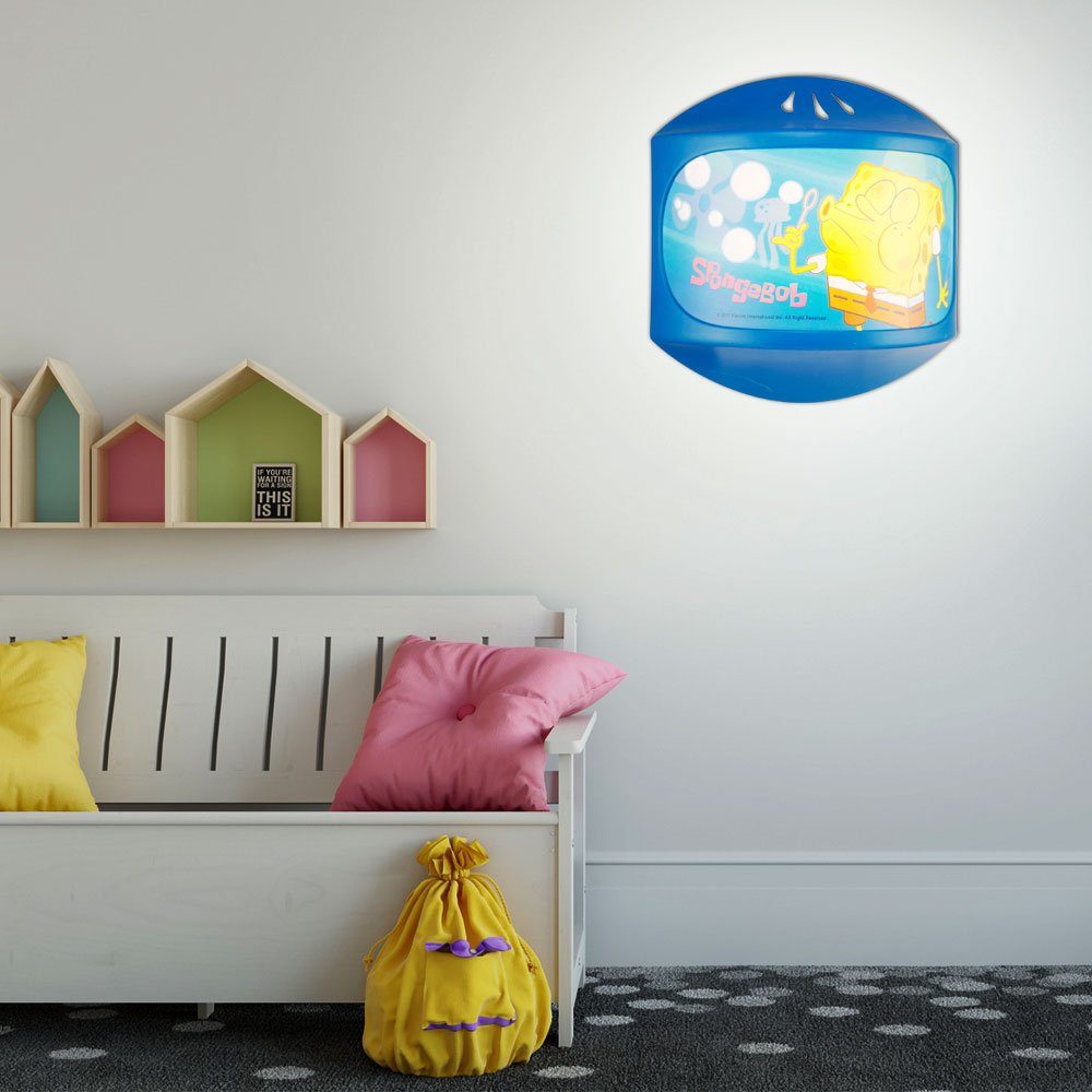 etc-shop Dekolicht, Leuchtmittel inklusive, Warmweiß, Kinder Zimmer Wand Leuchte Sponge Bob Beleuchtung Mädchen