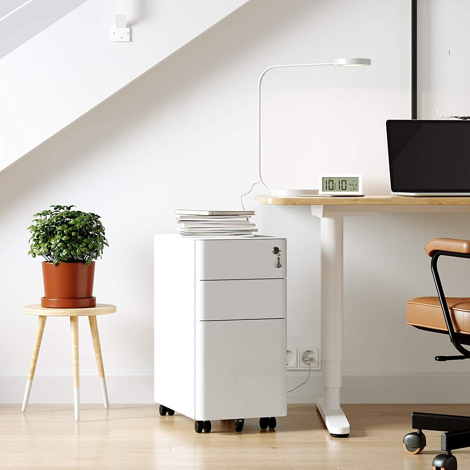 SONGMICS Aktenschrank Rollcontainer, Schloss, vormontiert, Sideboard günstig online kaufen