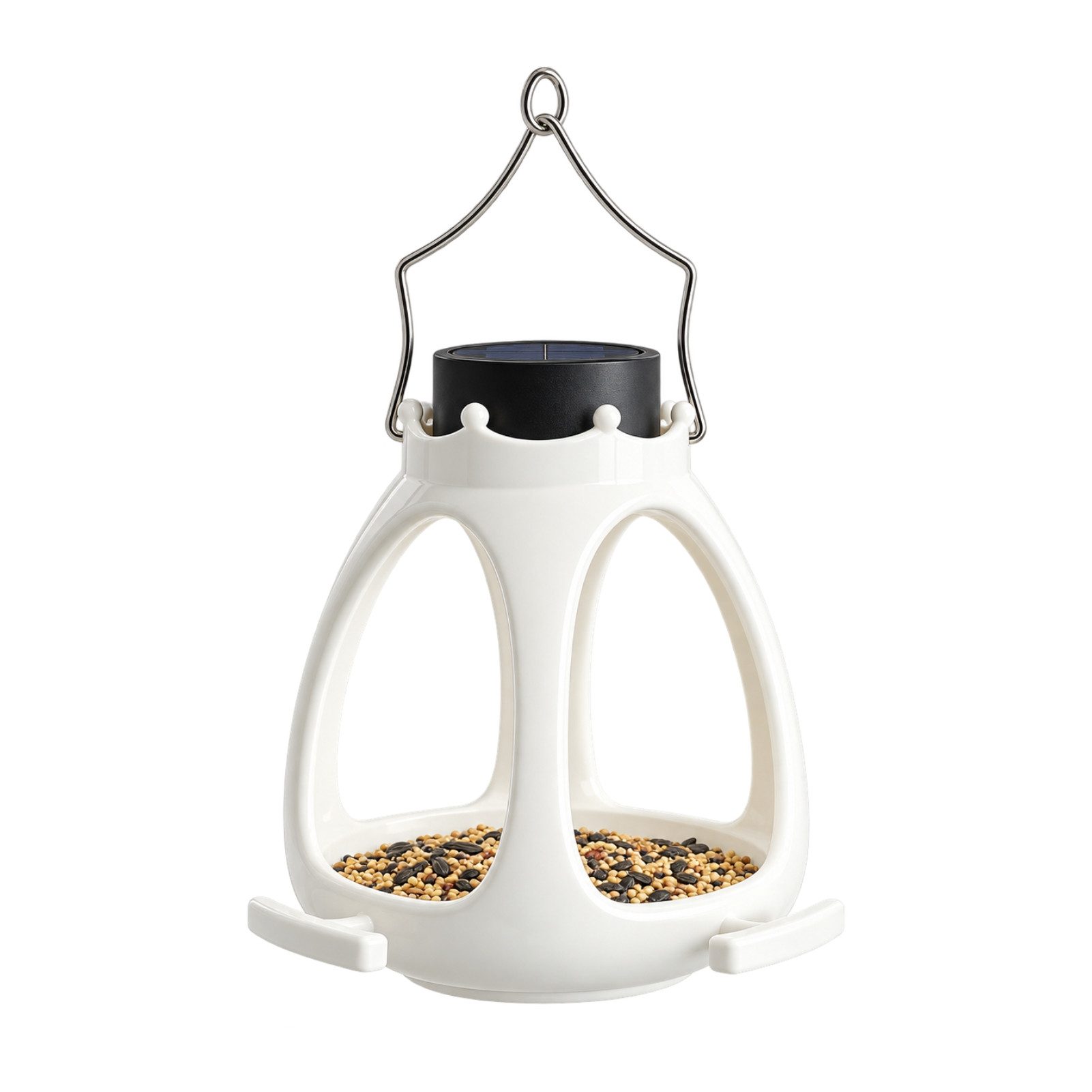 Solarandmore Vogelhaus Vogelhaus,Vogelfutterhaus,Solar Vogelhaus,Vogel Futterstation, Krone,Solar,Hängend,Mit Tragegriff,Garten,Terrasse,Balkon,15x15x20