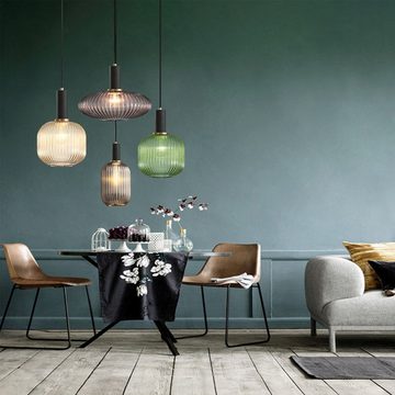 Vicbuy Pendelleuchte 4 flammige Glas-Pendelleuchte, Moderne Bunte Pendellampe, Vintage Hängeleuchte, Industriestil Hängelampen, Esszimmer Deckenlampe, Büro Deckenleuchte, Café/Bar, E27