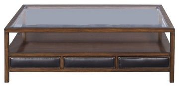 Casa Padrino Couchtisch Luxus Couchtisch Braun / Schwarz 120 x 80 x H. 41 cm - Mahagoni Wohnzimmertisch mit 3 Schubladen