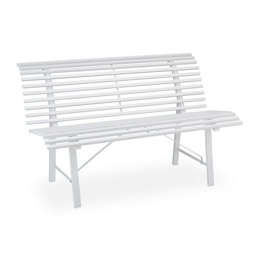 relaxdays Gartenbank »Gartenbank Stahl weiß« | OTTO