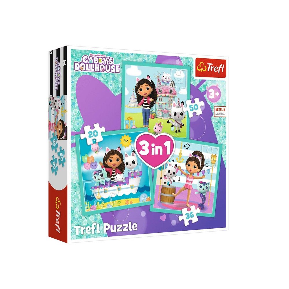 Trefl Puzzle Kinderpuzzle Legespiel Motivpuzzle, 106 Puzzleteile, 3 Puzzles in 1, 20/36/50 Teile, ab 3 Jahren