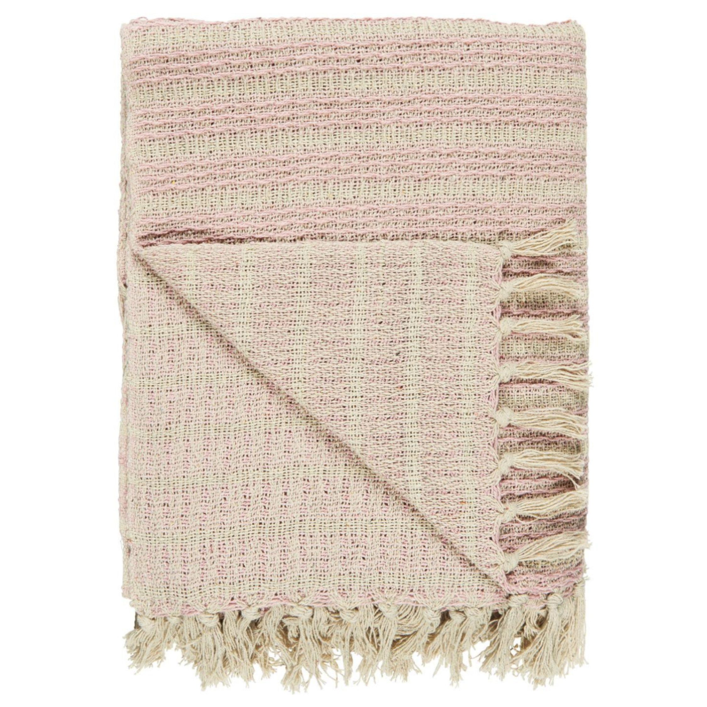 Plaid Ib Laursen Plaid Creme/Hellrosa mit Streifenmuster, Ib Laursen