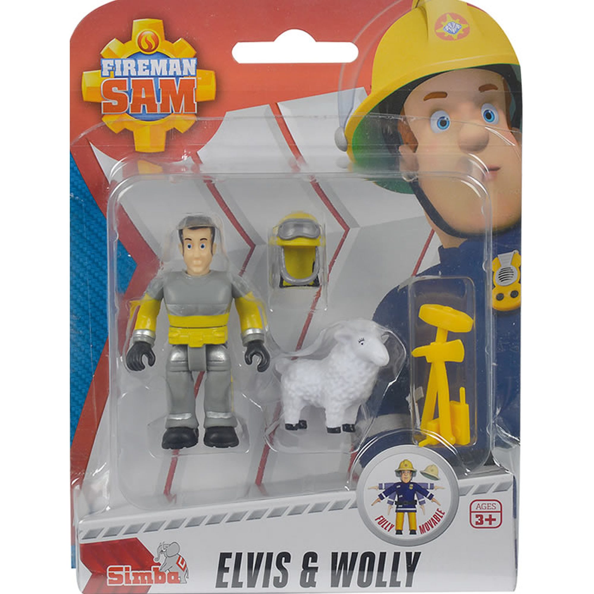 SIMBA Spielfigur Feuerwehrmann Sam Tierrettung Spiel-Figuren Set Sam, Elvis, (Set, Figur mit einem Tier)