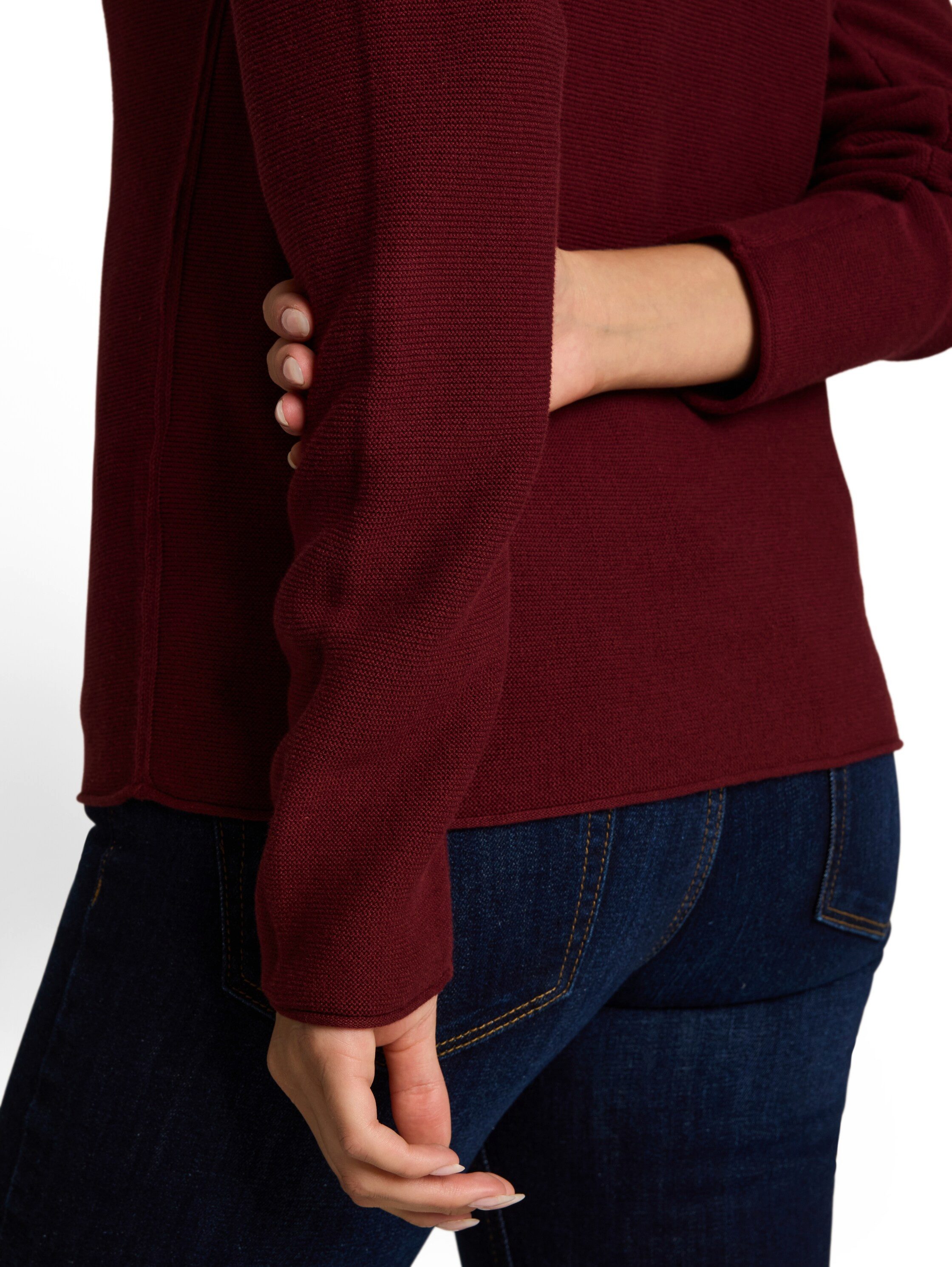 TOM TAILOR Strickpullover Regular mit Rundhals und Rollkanten