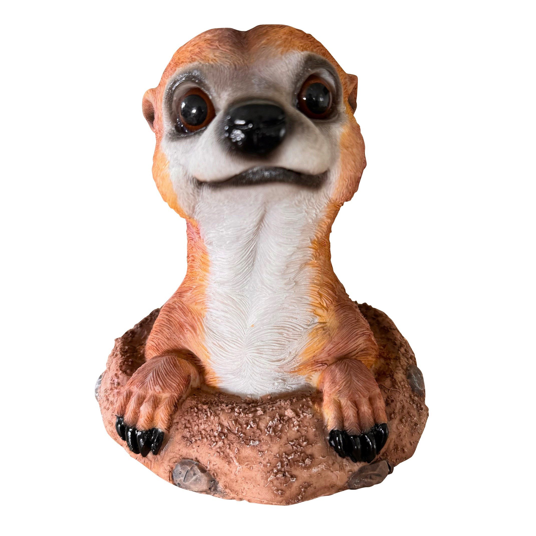 Online-Fuchs Gartenfigur Erdmännchen - Deko Figuren für den Garten - Wetterfest, aus Kunstharz gefertigt für den Außenbereich – Bild 2 von 4