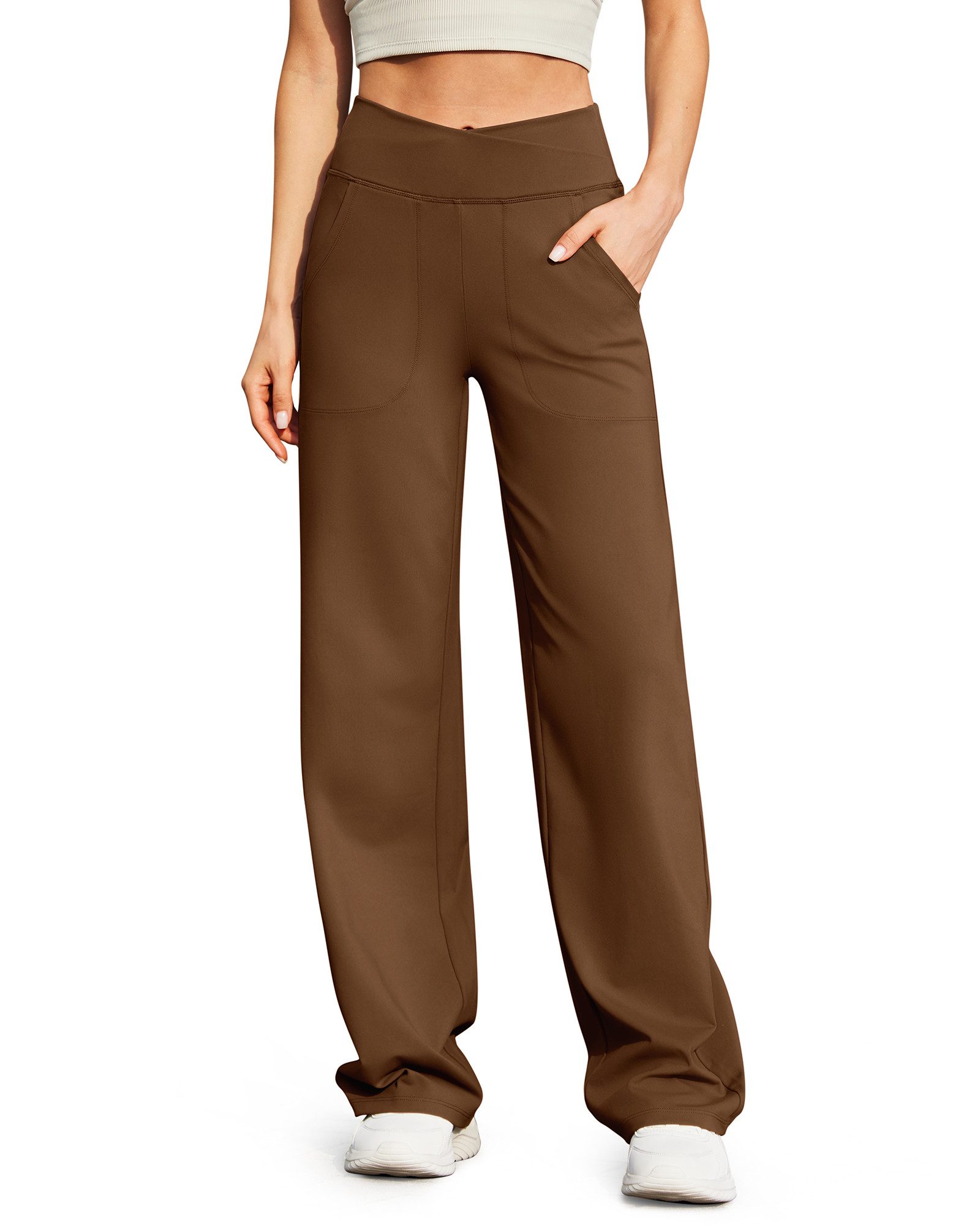 G4Free Jogginghose Damen Jogginghose Hohe Taille Weites Bein Yoga & Alltag Jogginghose mit Taschen