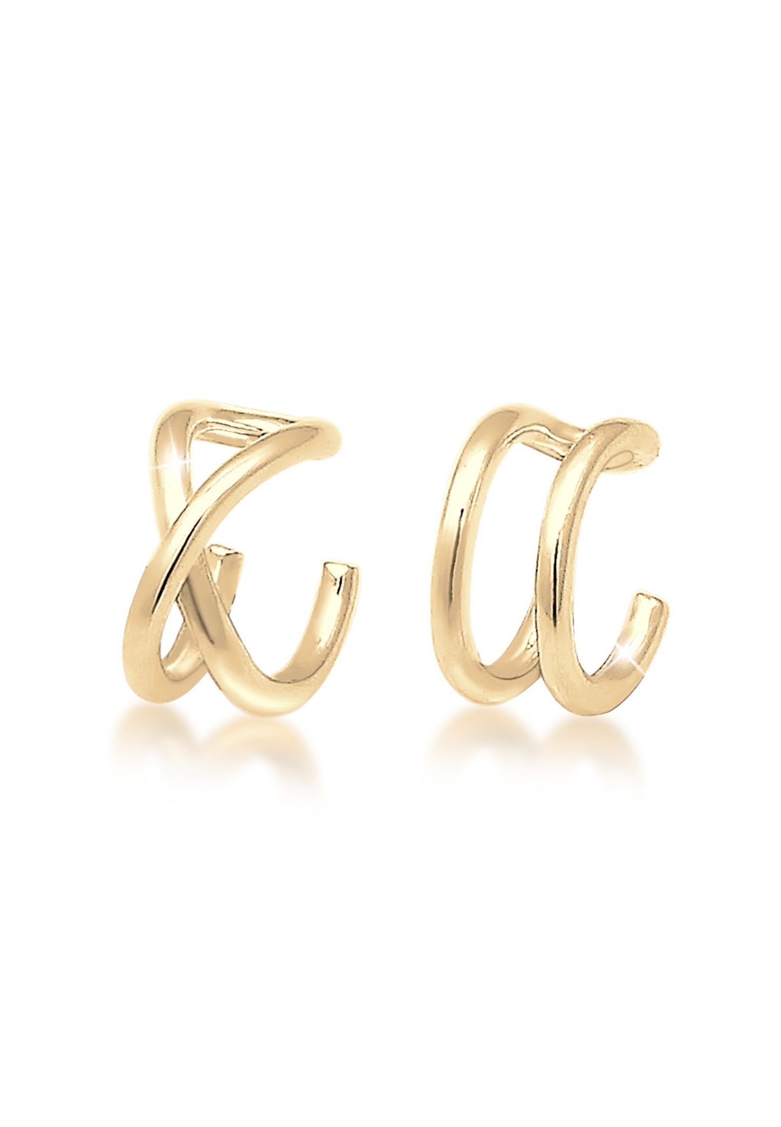 Ohrklemme Earcuff Kreuz Gold Set Silber, Geo Geo, 925 Ohrklemme Elli Basic