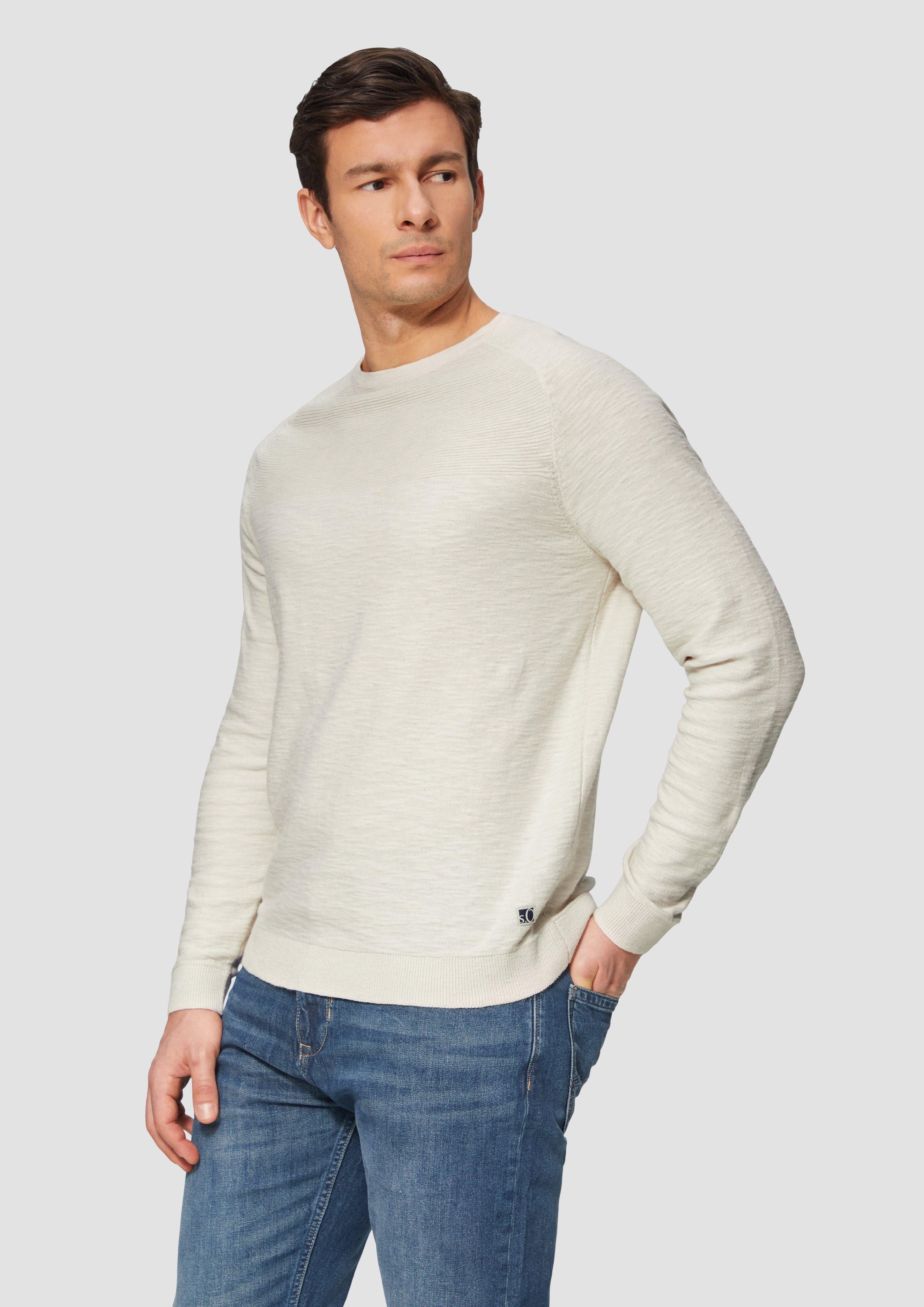 Strickpullover Raglan-Strickpullover mit Flammgarnstruktur