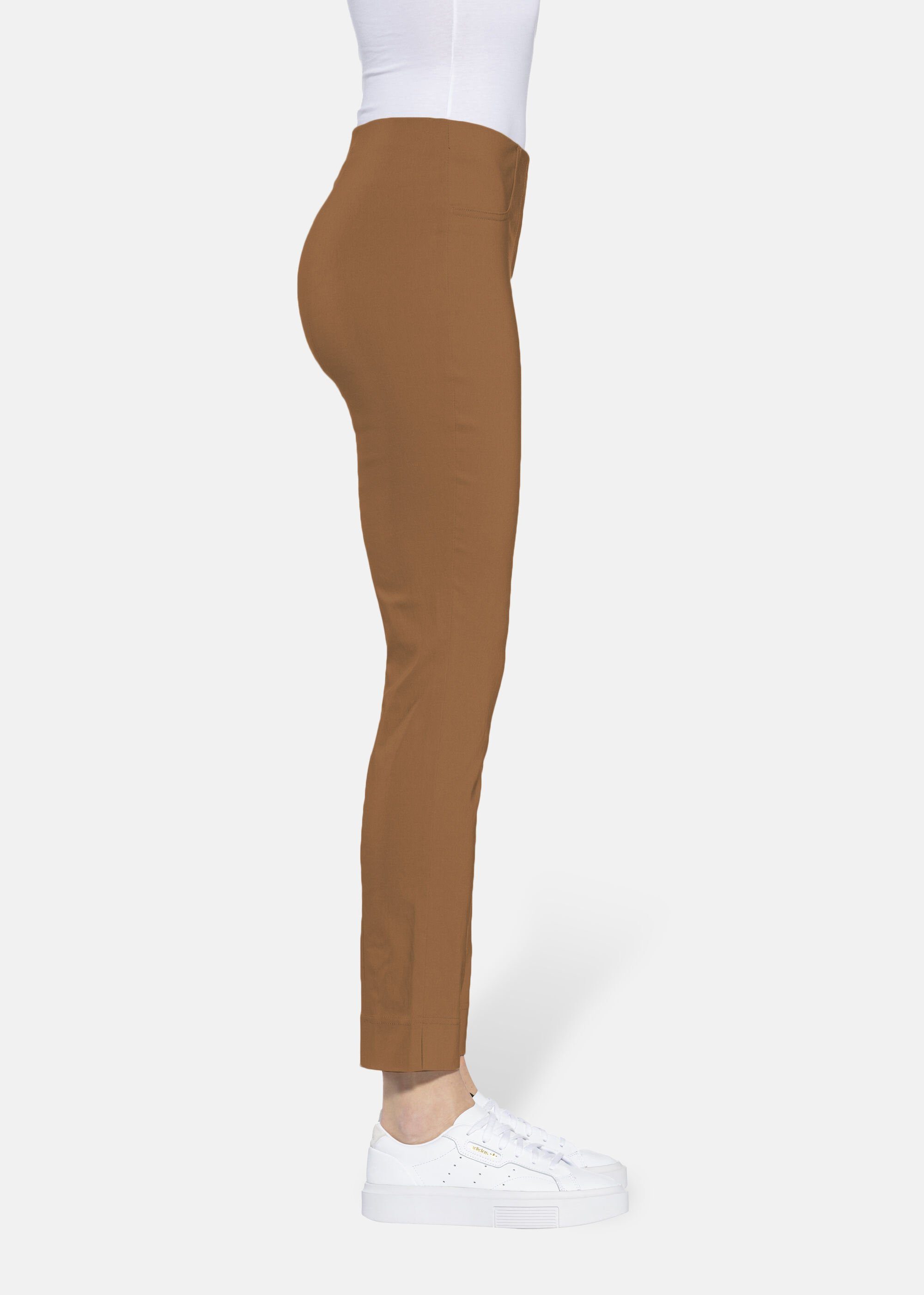 Stehmann sepia Stoffhose Beinschlitzen mit Loli