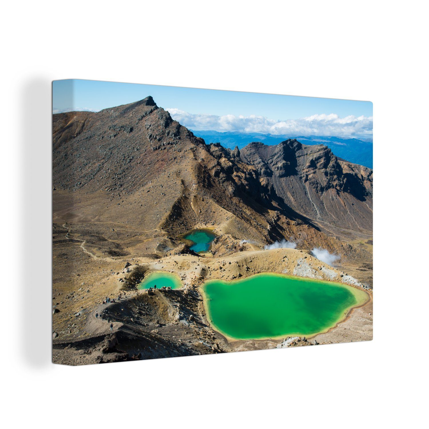 OneMillionCanvasses® Leinwandbild See im Tongariro-Nationalpark, Neuseeland, (1 St), Wandbild Leinwandbilder, Aufhängefertig, Wanddeko, 30x20 cm