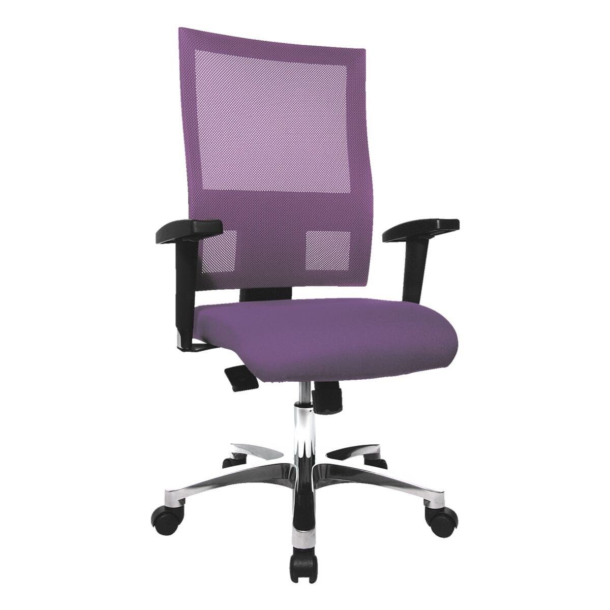 TOPSTAR Schreibtischstuhl Pro Net SY, Netzrückenlehne, Flachsitz (ohne und lila mit Armlehnen)