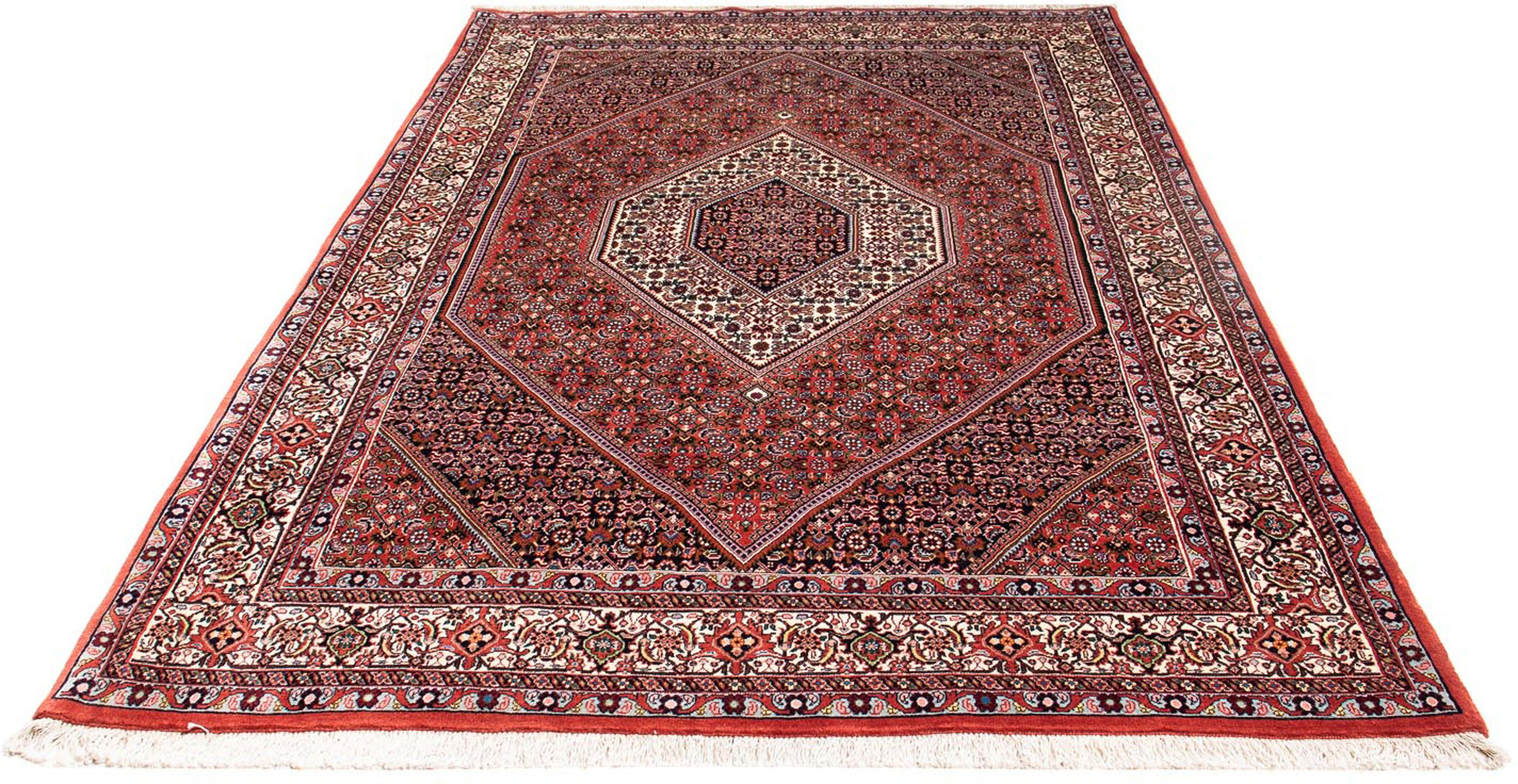 Orientteppich Perser - Bidjar - 263 x 168 cm - rot, morgenland, rechteckig, Höhe: 15 mm, Wohnzimmer, Handgeknüpft, Einzelstück mit Zertifikat