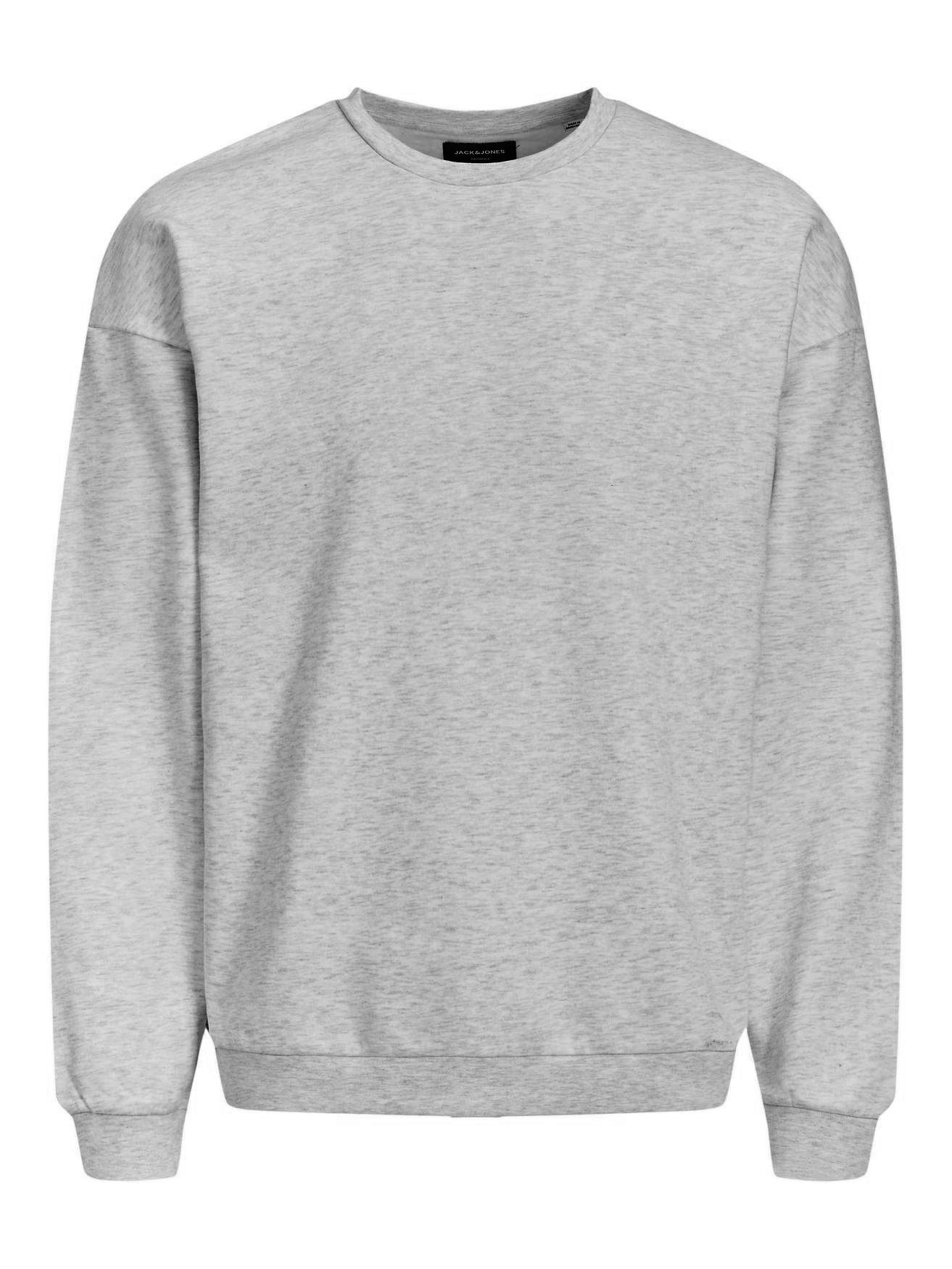 Jack & Jones Sweatshirt Sweater Hellgrau Langarm 4508 Rundhals JORBRINK in Basic Pullover Kapuze ohne Shirt