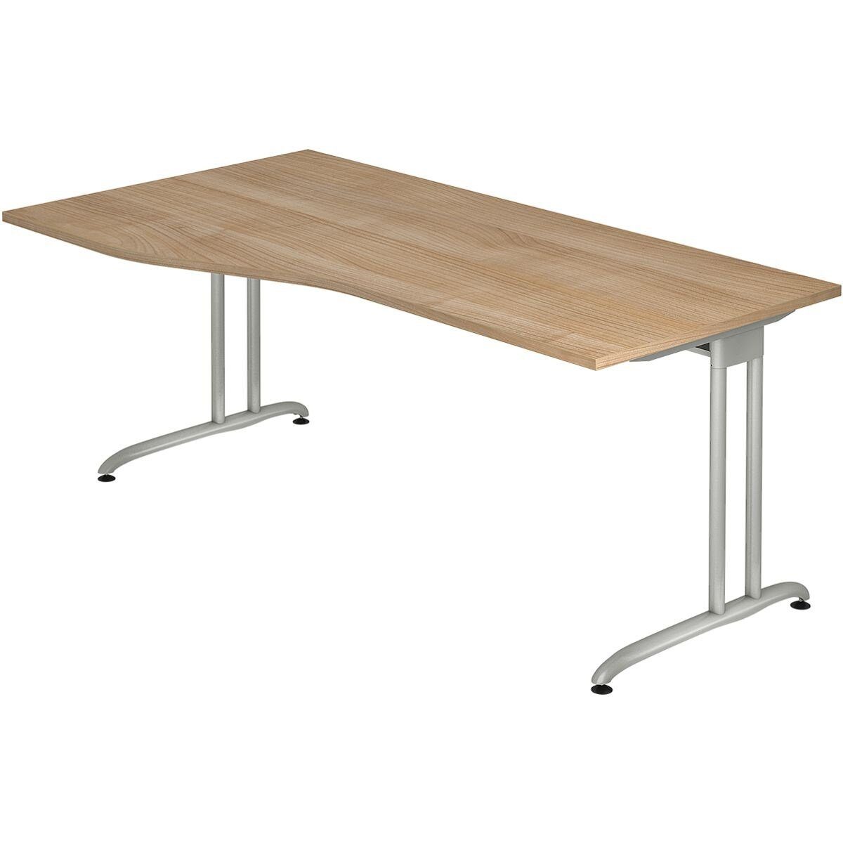 HAMMERBACHER Schreibtisch Wien, Freiform, C-Fuß Gestell, Beite 180 cm