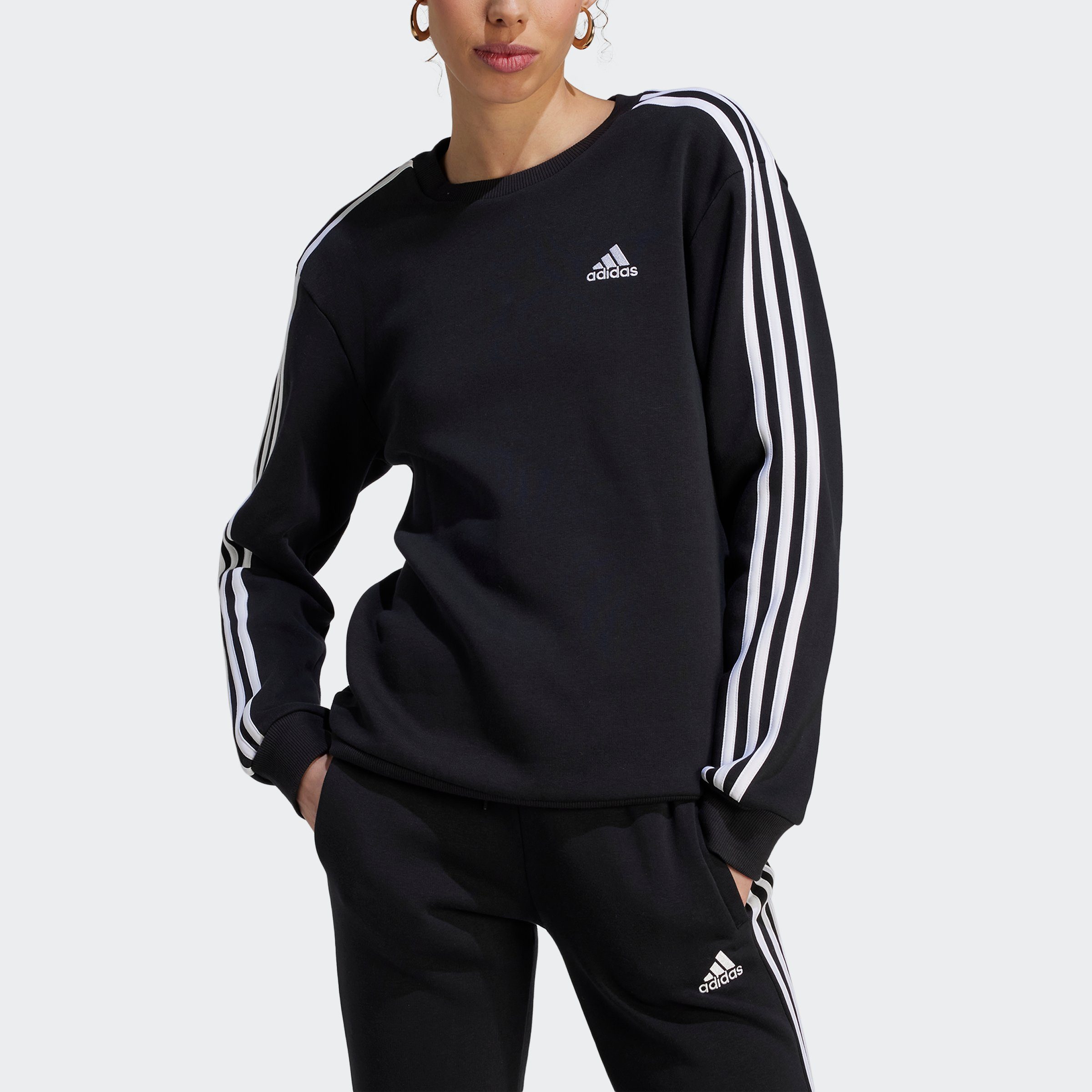 adidas Sportswear Sweatshirt W 3S FL SWT Black / White