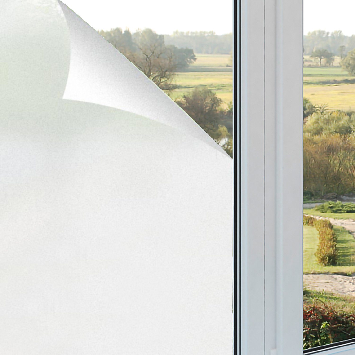 Fensterfolie Fensterfolie Sichtschutzfolie Milchglasfolie Statische Folie Fenster 45/60/90cm, Clanmacy 60*200CM milchglas