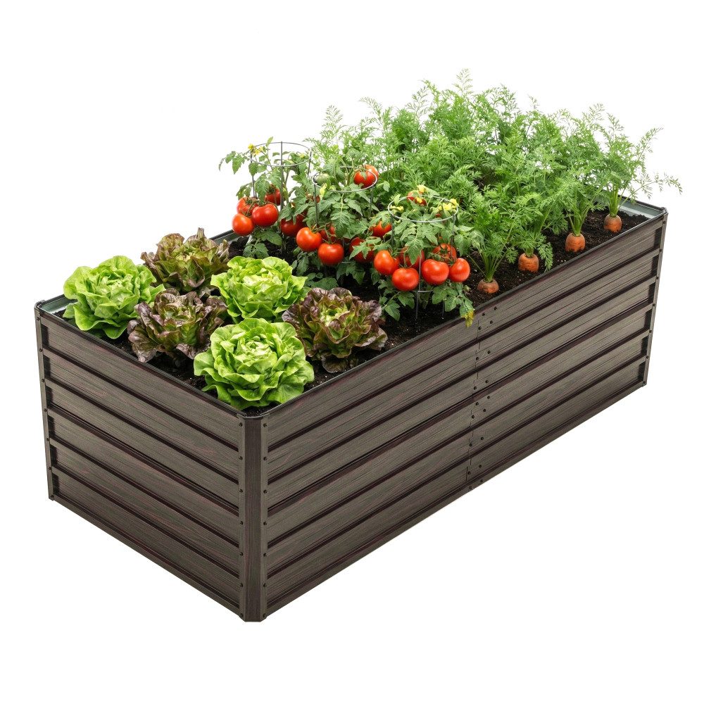 BBWL Hochbeet 190x90x64 cm Wetterfestes Gartenbeet mit Offener Boden Rostfrei, Metall Hochbeet für Gemüse Kräuter Blumen Terrasse – Bild 2 von 5