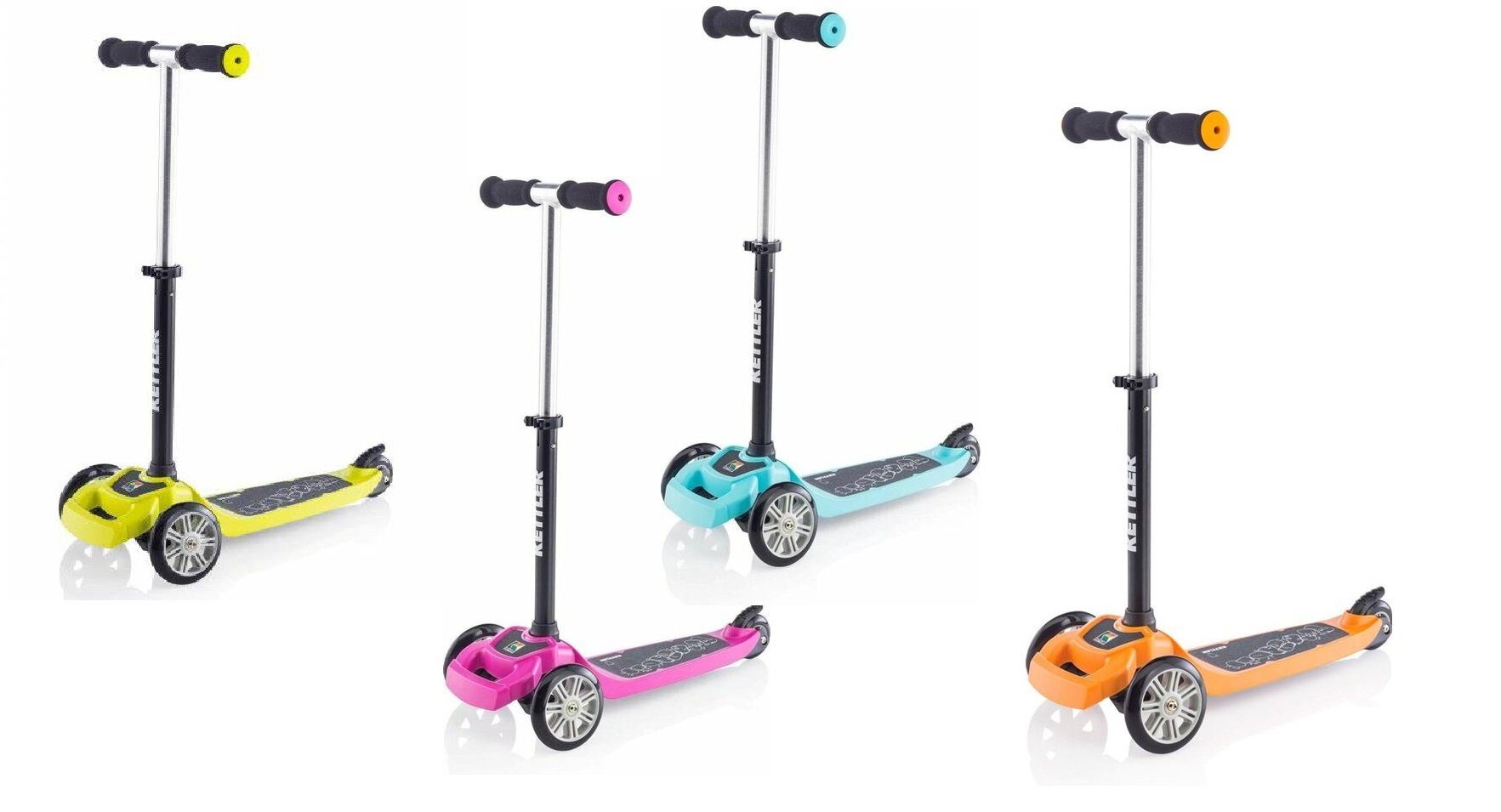 TüV Roller für Kinder 2 3 4 5 6 Jahre LED faltbar fun pro ONE Kinderroller 