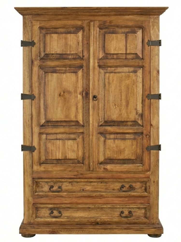 WOLF MÖBEL Kleiderschrank MEXIKO Schrank mit 2 Schubladen/ 2 Einlegeböden (119x57x188)