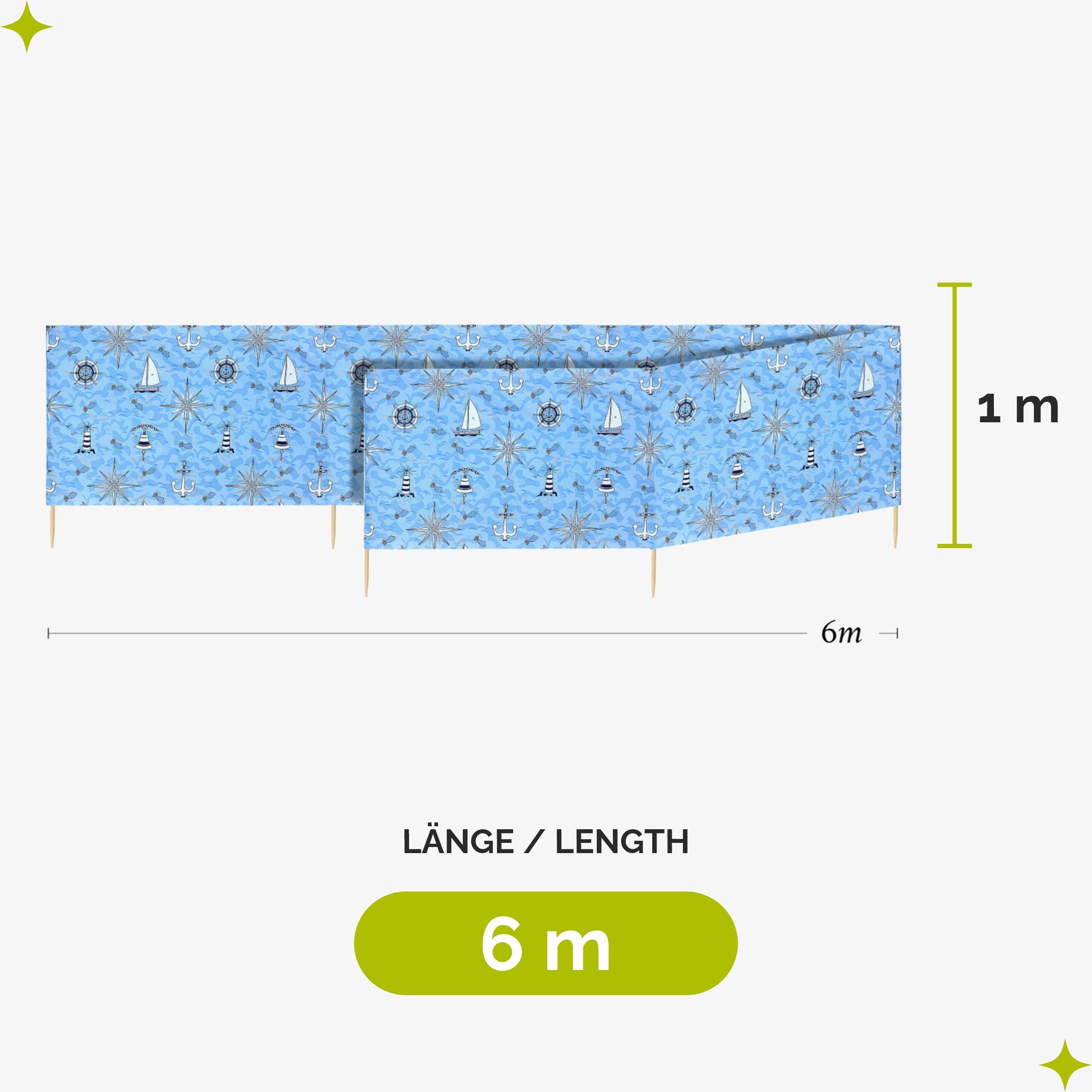 Garronda Windschutz Strand Sichtschutz 6m lang günstig online kaufen