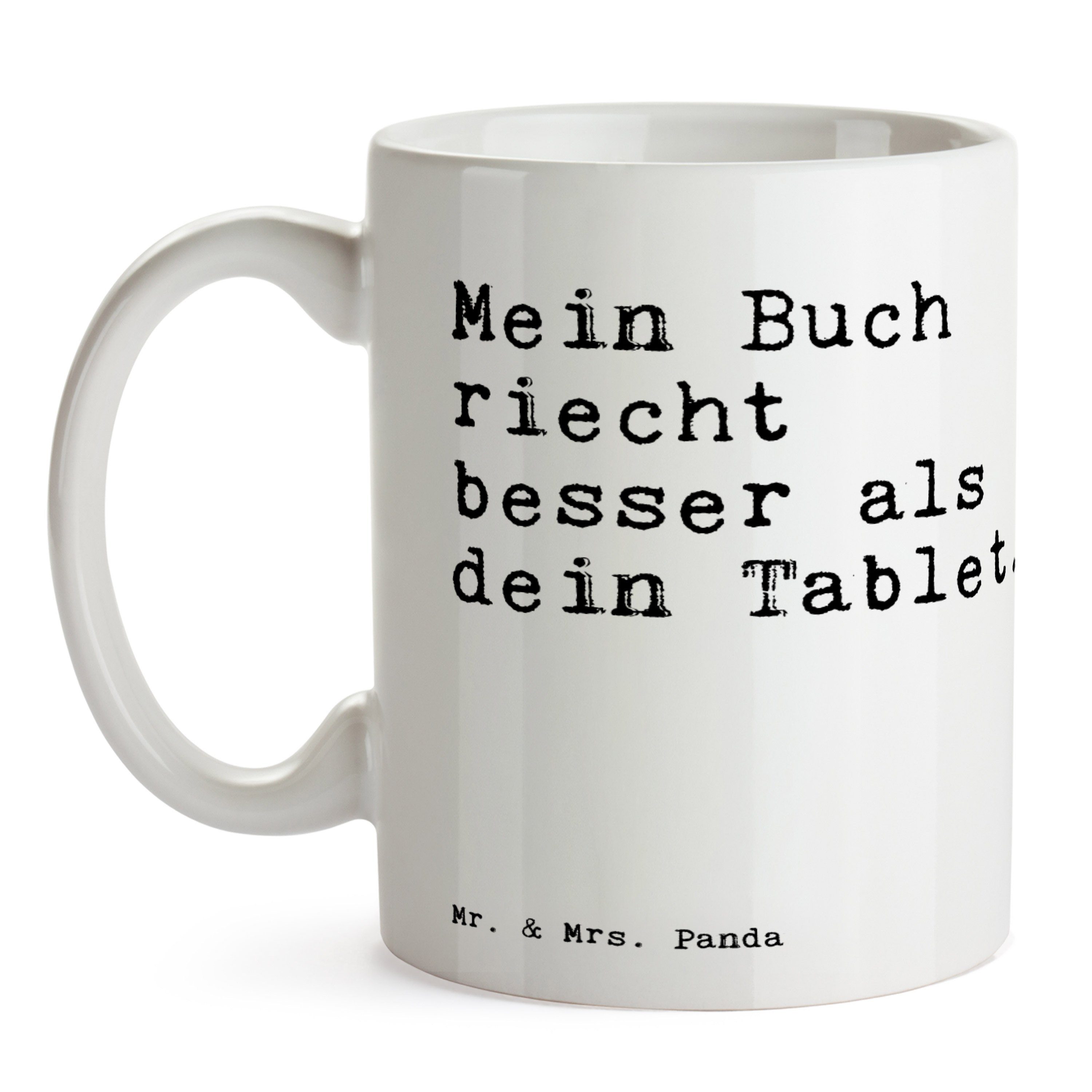 Tasse riecht - S, & Keramik Leseratte, Weiß Teebecher, Mr. Mrs. Panda Buch - Mein Geschenk, besser...