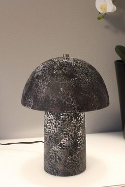 Arnusa Tischleuchte Nachttischlampe Pilz Keramik Steinoptik 23x30 cm, ohne Leuchtmittel