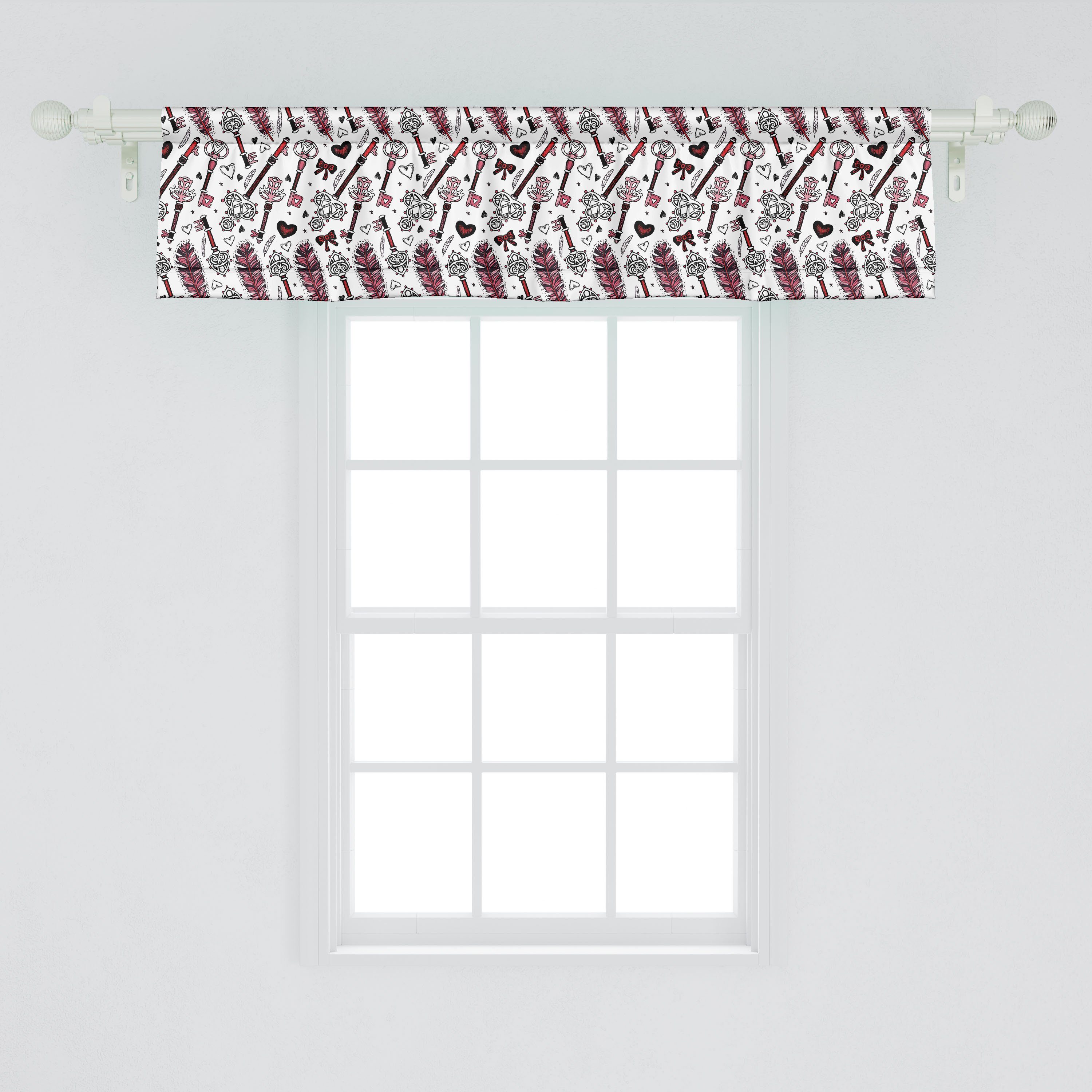 Scheibengardine Vorhang Volant für mit Weinlese-Tasten-Kunst Stangentasche, Kreative Küche Romantisch Microfaser, Abakuhaus, Schlafzimmer Dekor