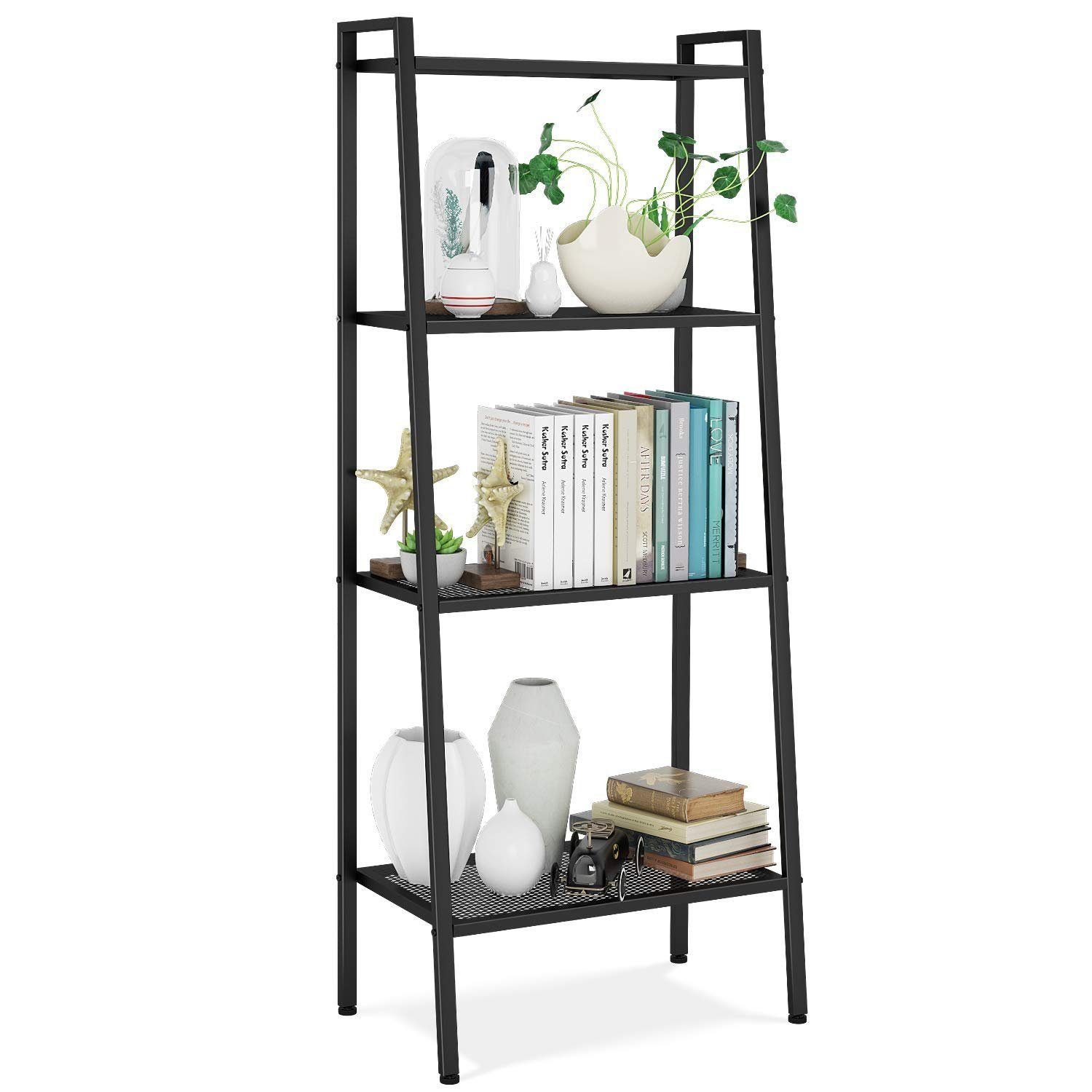 Homfa Standregal, Badregal Leiterregal Pflanzenregal mit 4 Ebenen 147x60 x3 günstig online kaufen