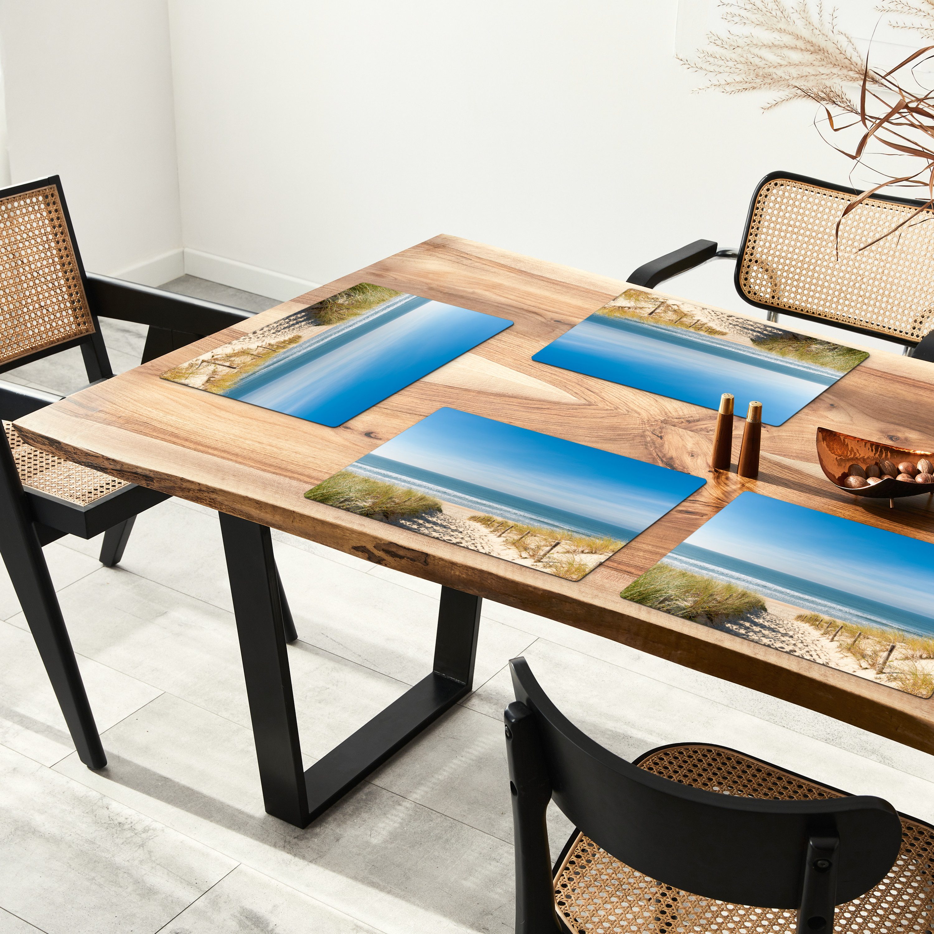 MuchoWow Platzset Strand - Meer - Düne - Sand - Sommer, (6-St), Platzsets, Tischset, Abwaschbar, Tischsets, Platzdeckchen – Bild 4 von 5