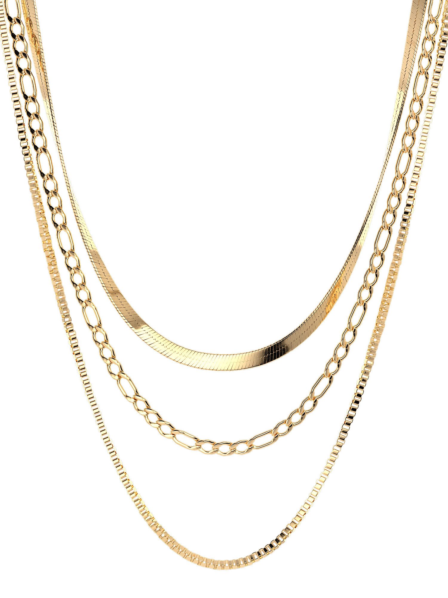 Gliederkette Layering Kette "Layers of Maui", 42cm + 6cm, Halskette Damen