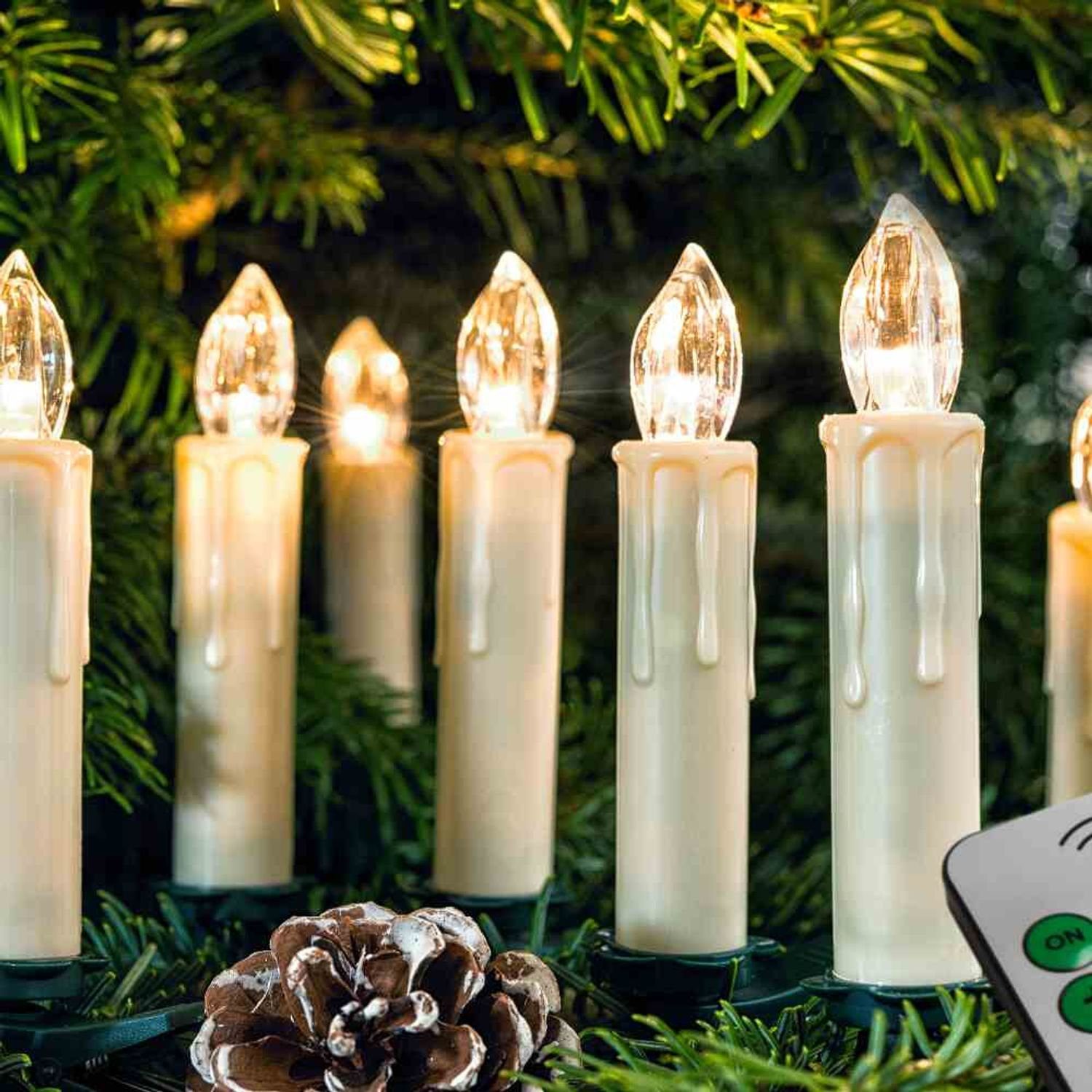 Weihnachtsbaum Lichterkette HG LED Christbaumkerzen Kerzen 5St Erweiterungsset Innen
