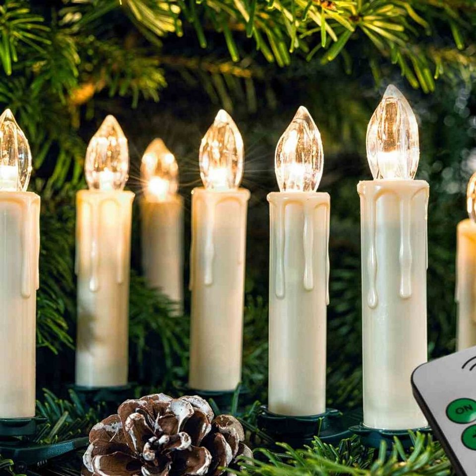 Christbaumkerzen Lichterkette Weihnachtsbaum Innen Kerzen HG Erweiterungsset 5St LED