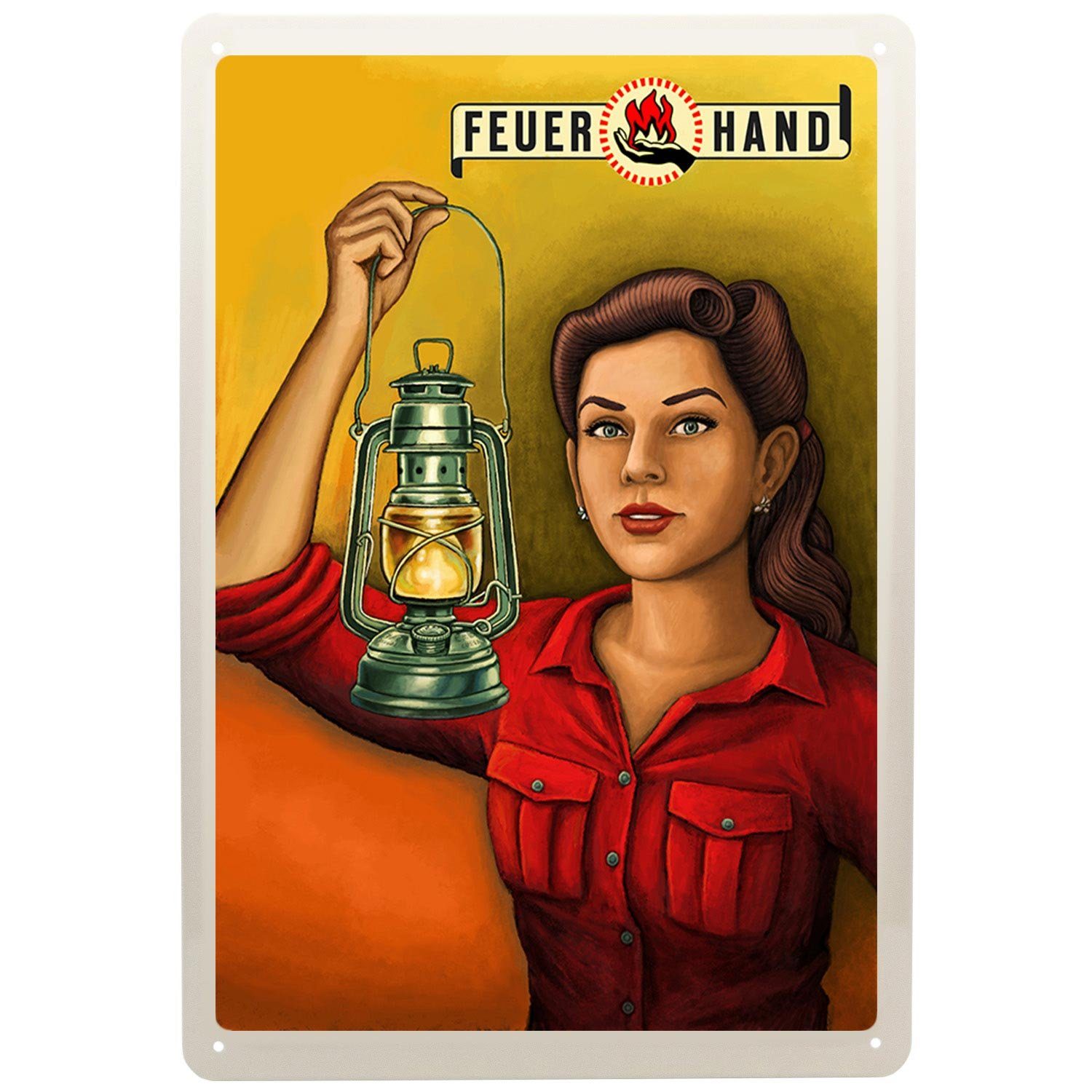 Feuerhand Metallschild Werbeschild Blechschild Retro Stil mit Motiv Männerg günstig online kaufen