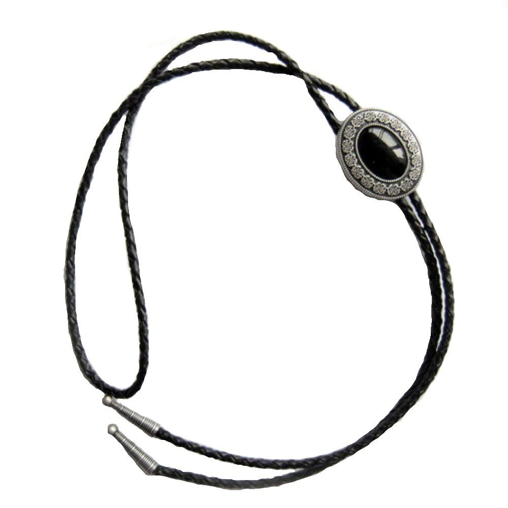 Westernlifestyle Krawatte Westernkrawatte Vintage Bolo Tie Schwarzer Achat günstig online kaufen